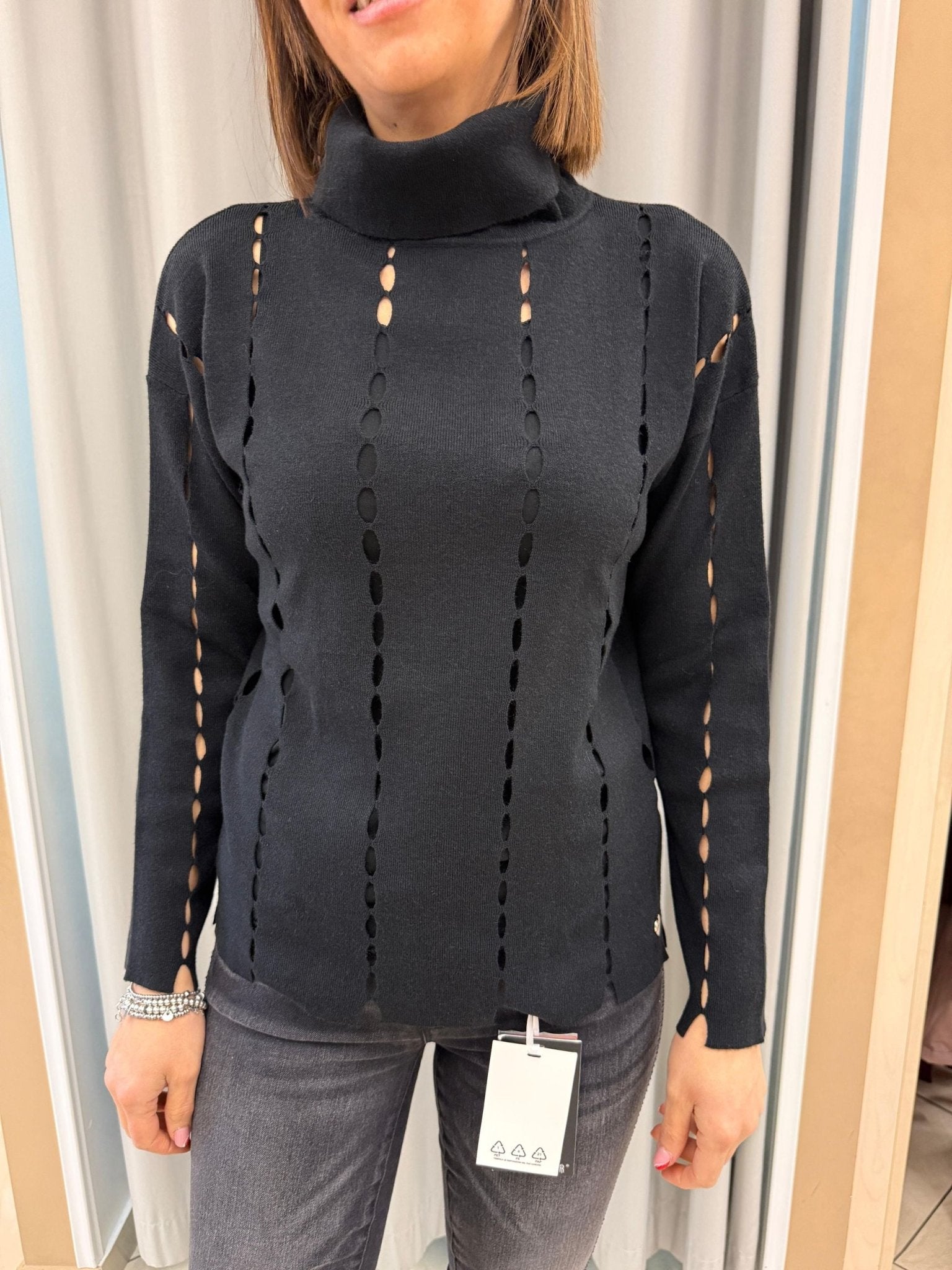 Maglia collo alto traforata con canotta Donna - LOLITA - LO25339 - World Fashion