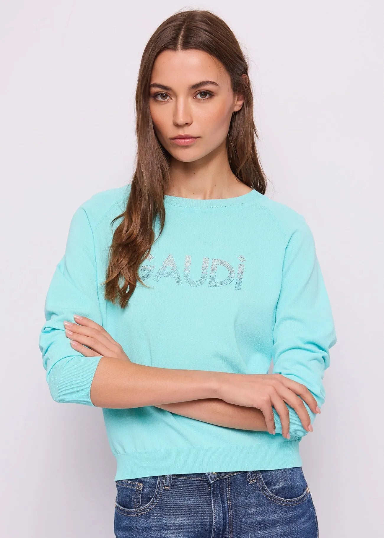 Maglia con logo e strass Donna - Gaudì Jeans - World Fashion