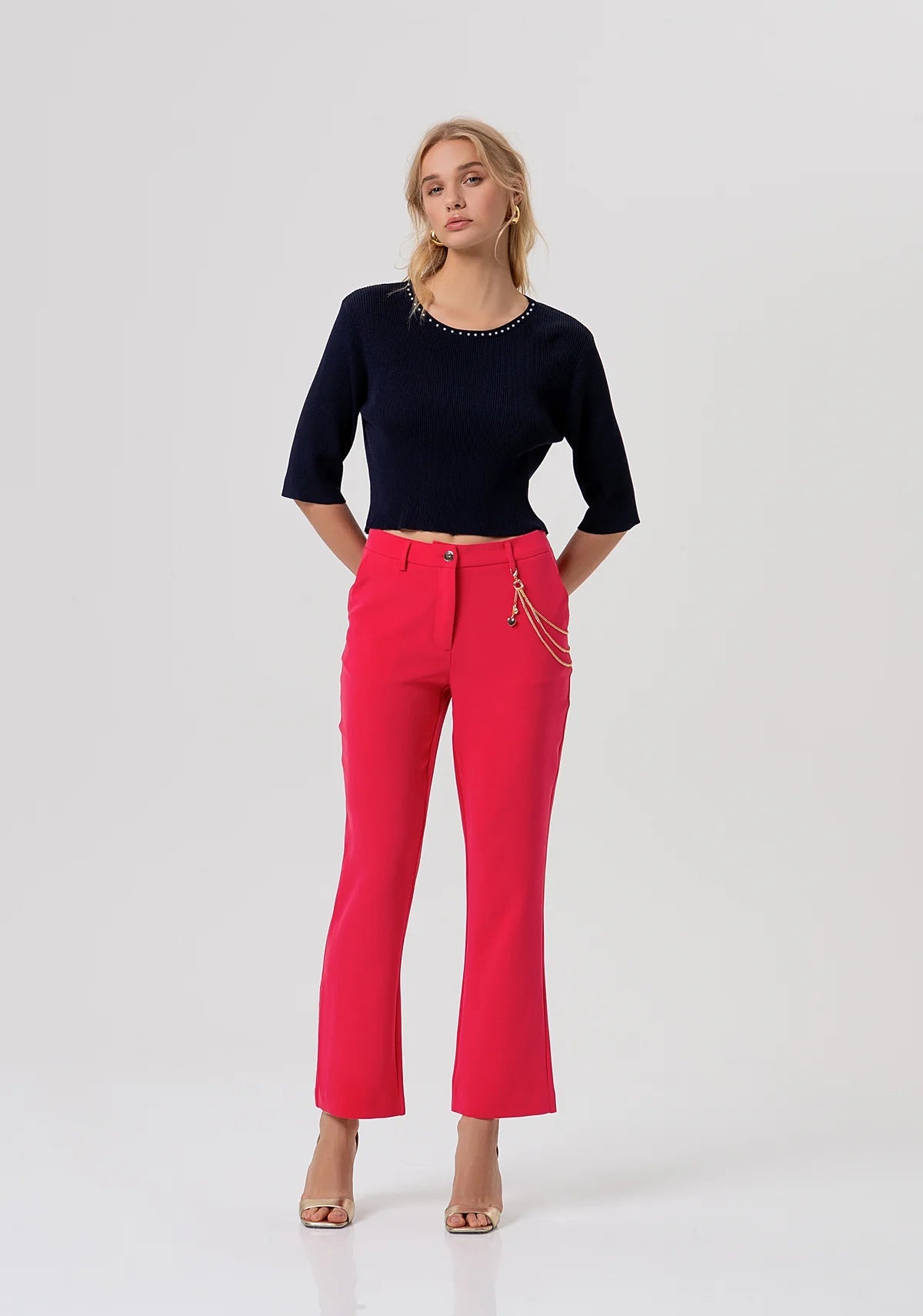 Maglia cropped a costine Donna - Fracomina - World Fashion