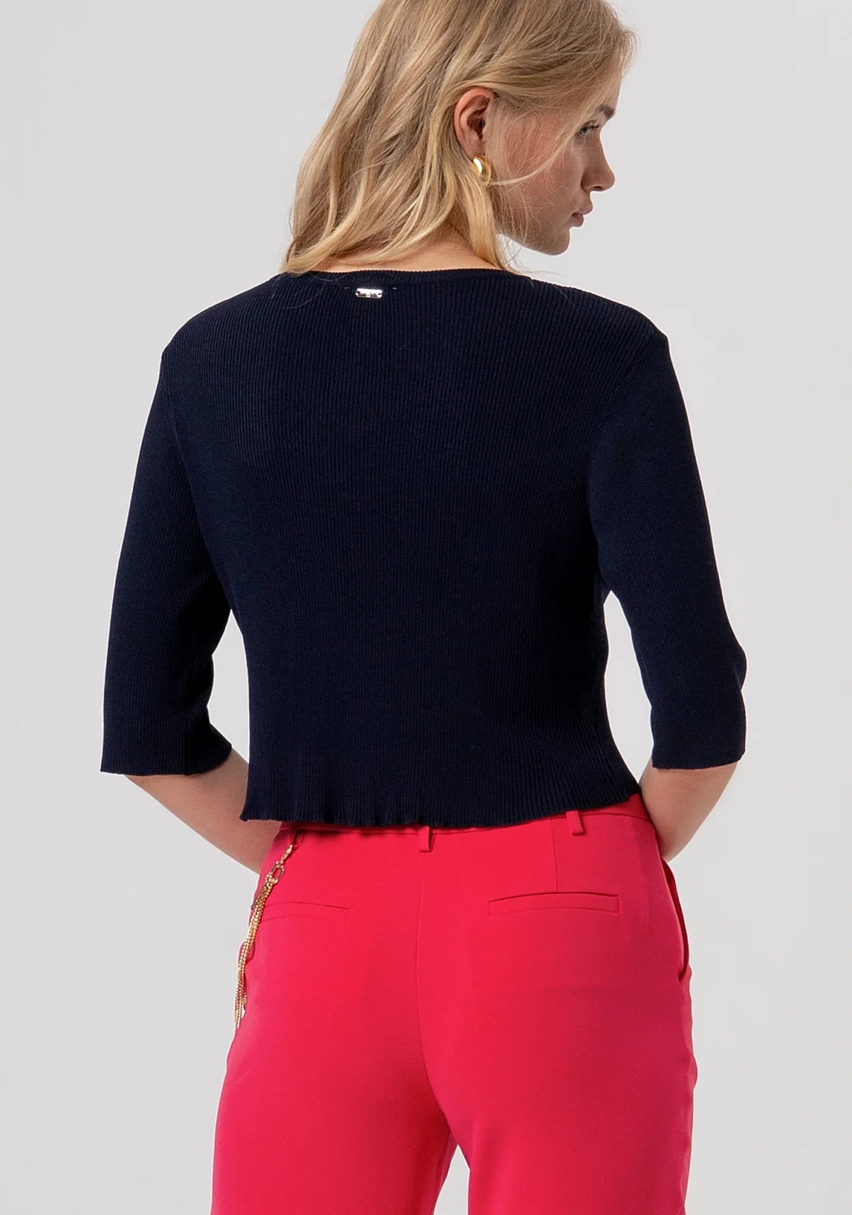 Maglia cropped a costine Donna - Fracomina - World Fashion