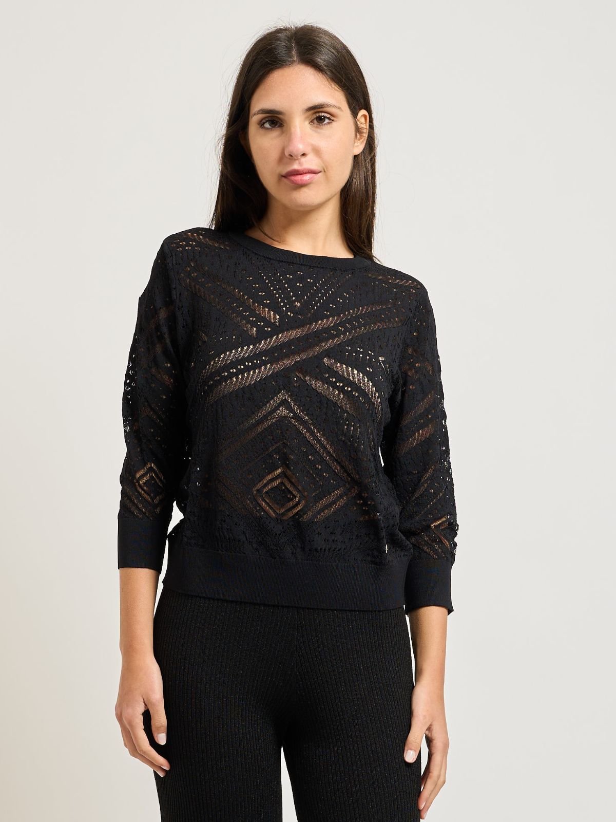 Maglia fantasia traforata Donna - Yes Zee - World Fashion