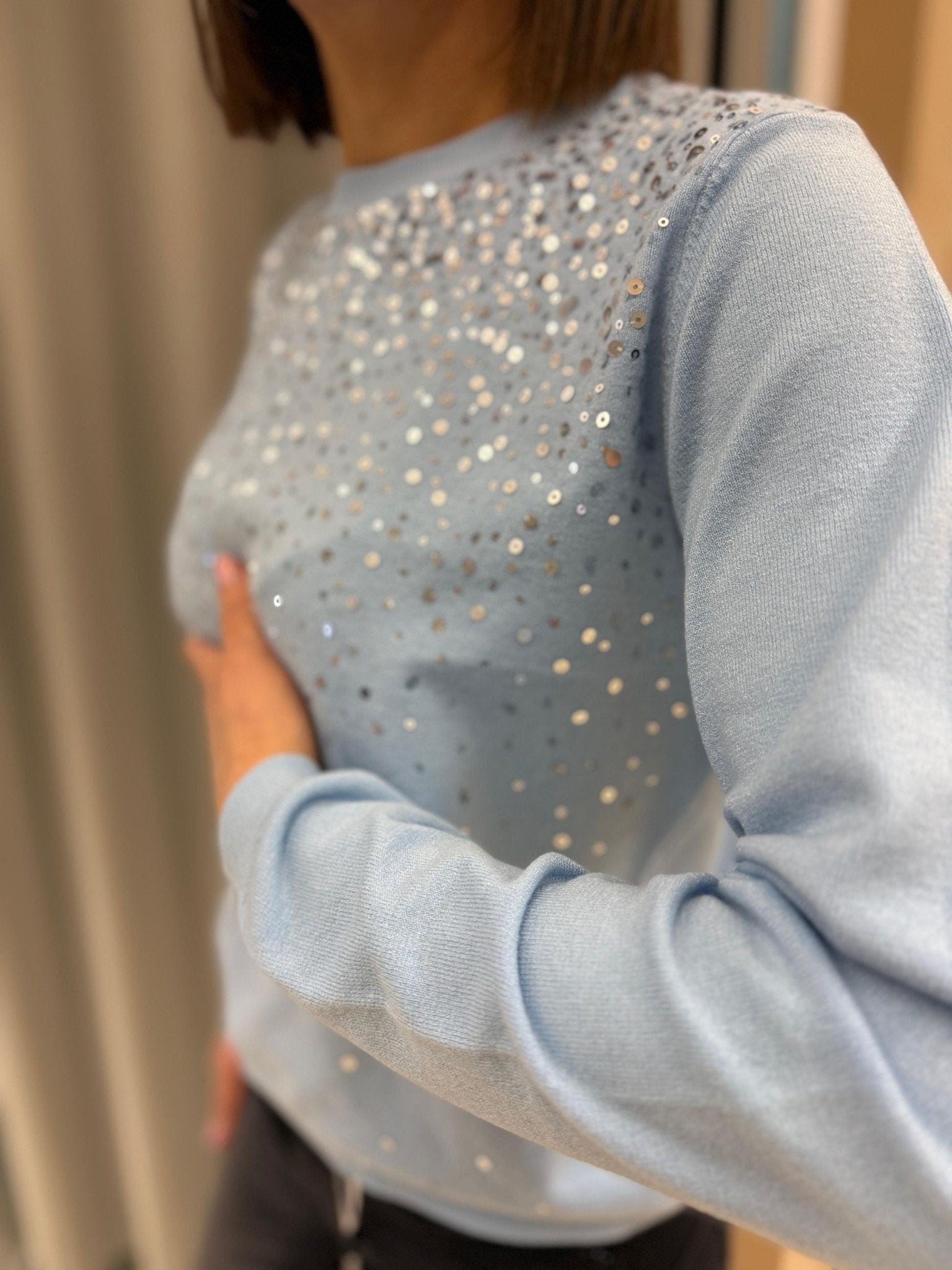 Maglia girocollo con paillettes Donna - RINASCIMENTO - CFM0012037003 - World Fashion