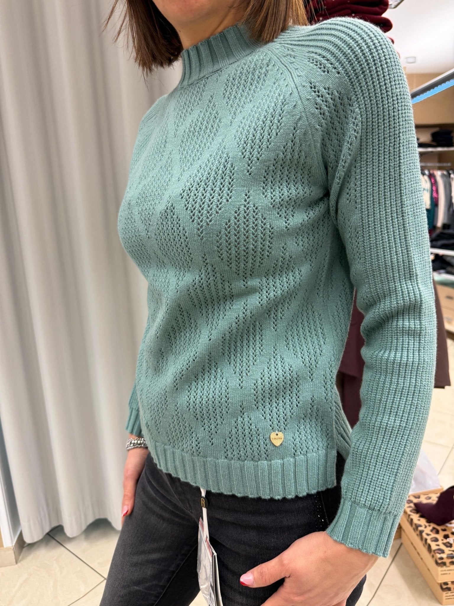 Maglia girocollo lav. losanga Donna - LOLITA - LO25342W - World Fashion