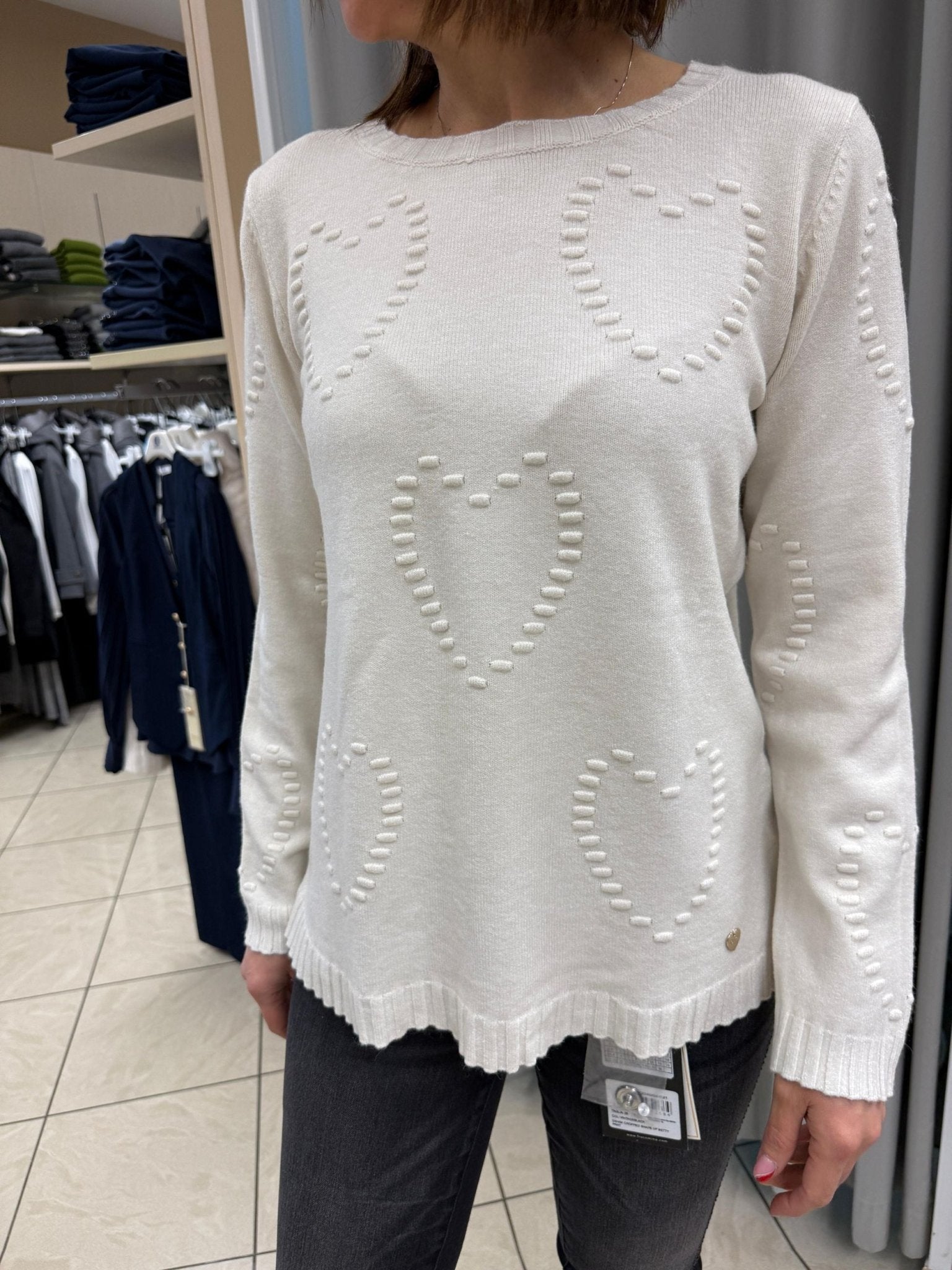 Maglia girocollo lavorazione cuori Donna - LOLITA - LO25313W - World Fashion