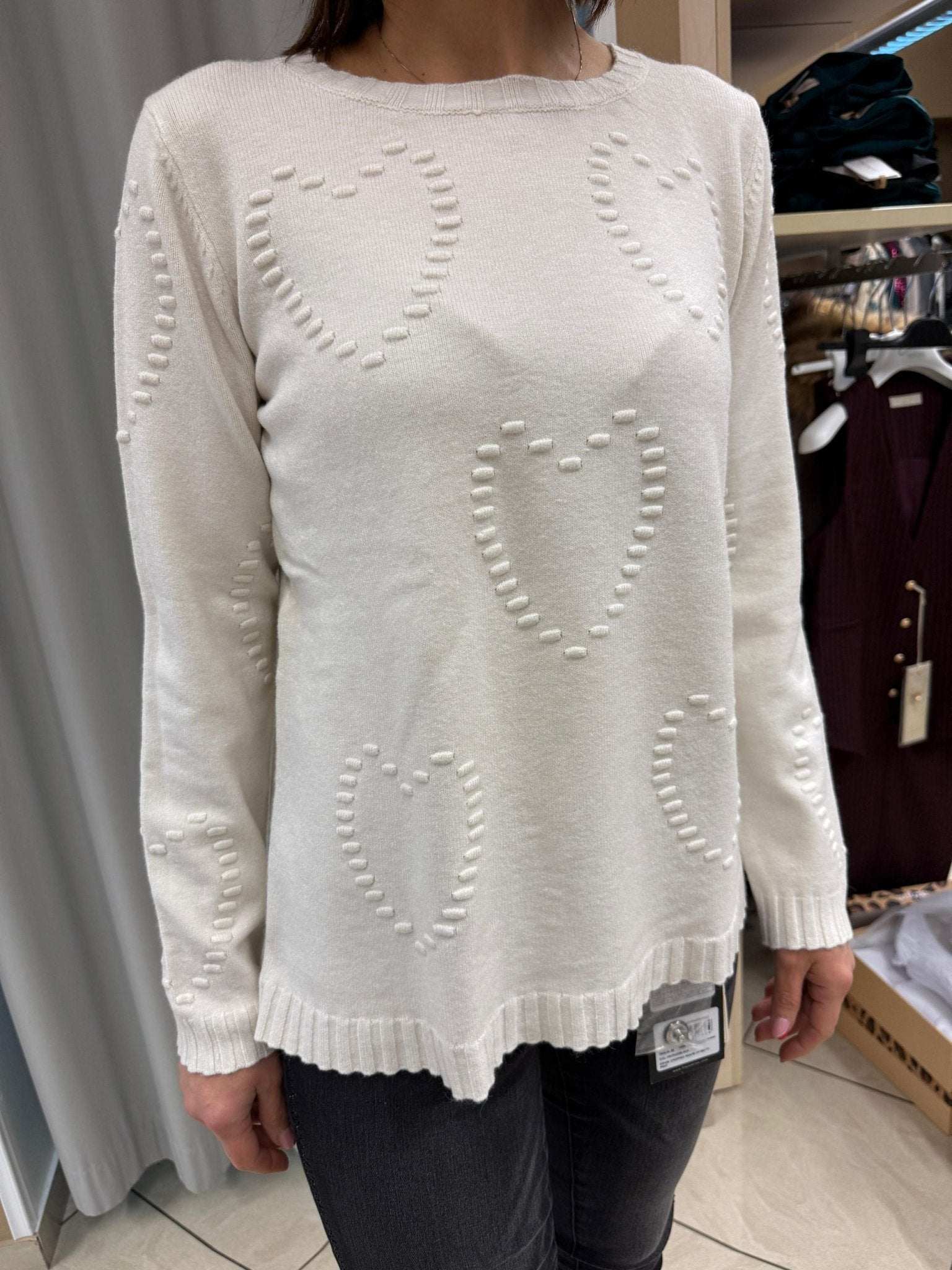 Maglia girocollo lavorazione cuori Donna - LOLITA - LO25313W - World Fashion