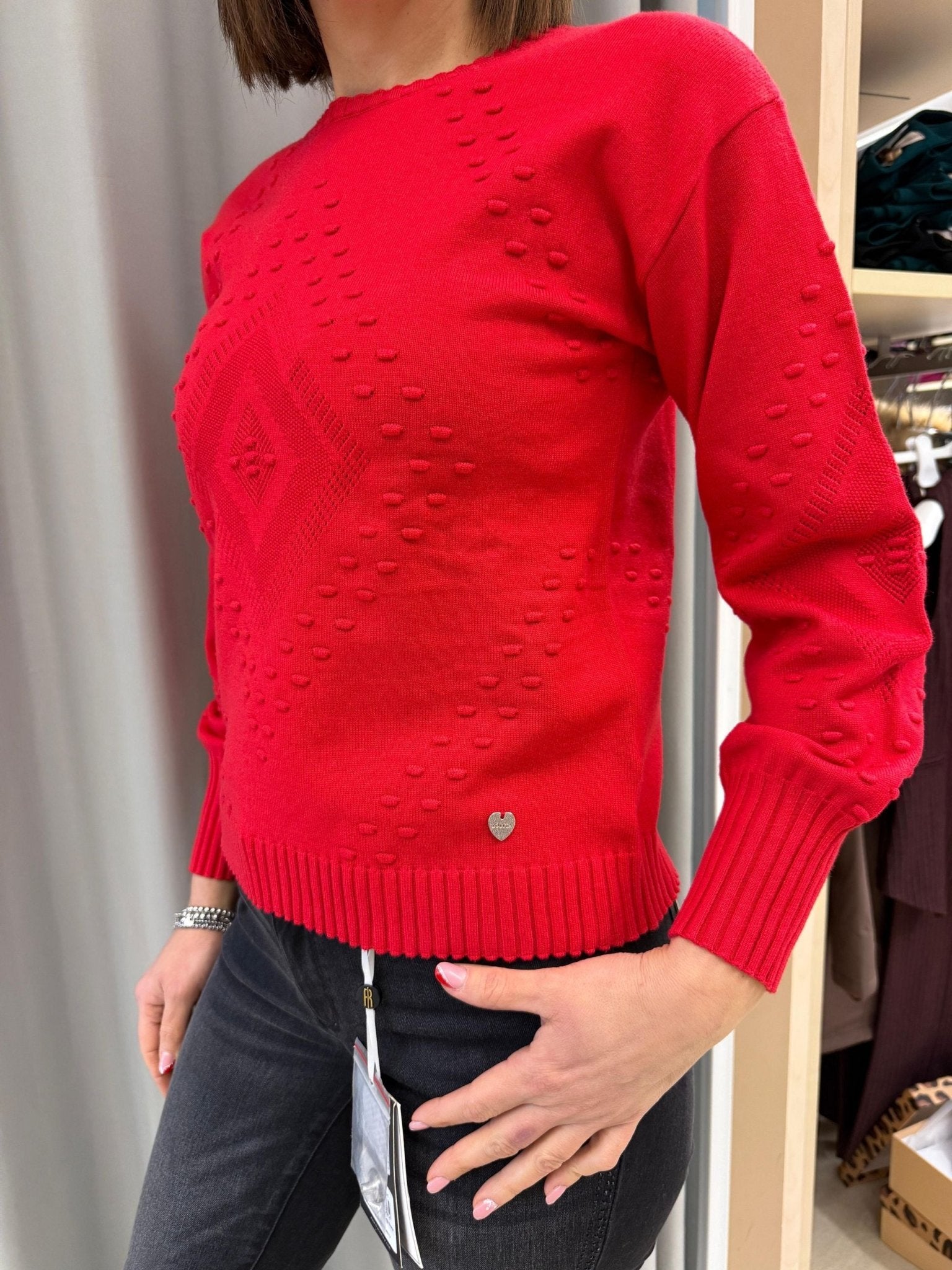 Maglia girocollo lavorazione rombo Donna - LOLITA - LO25389W - World Fashion