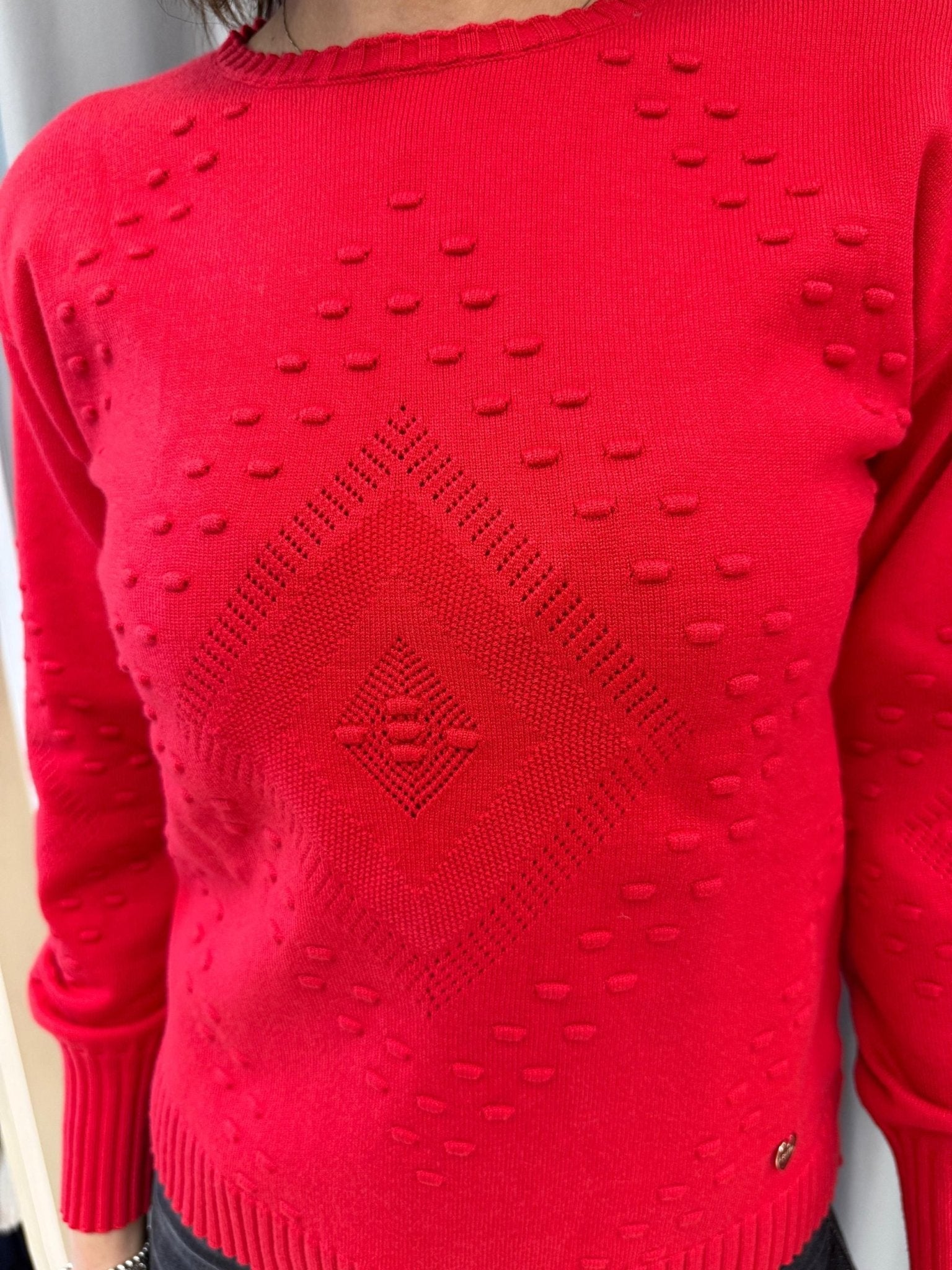 Maglia girocollo lavorazione rombo Donna - LOLITA - LO25389W - World Fashion