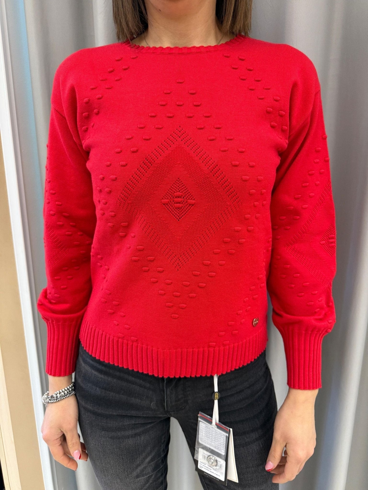 Maglia girocollo lavorazione rombo Donna - LOLITA - LO25389W - World Fashion