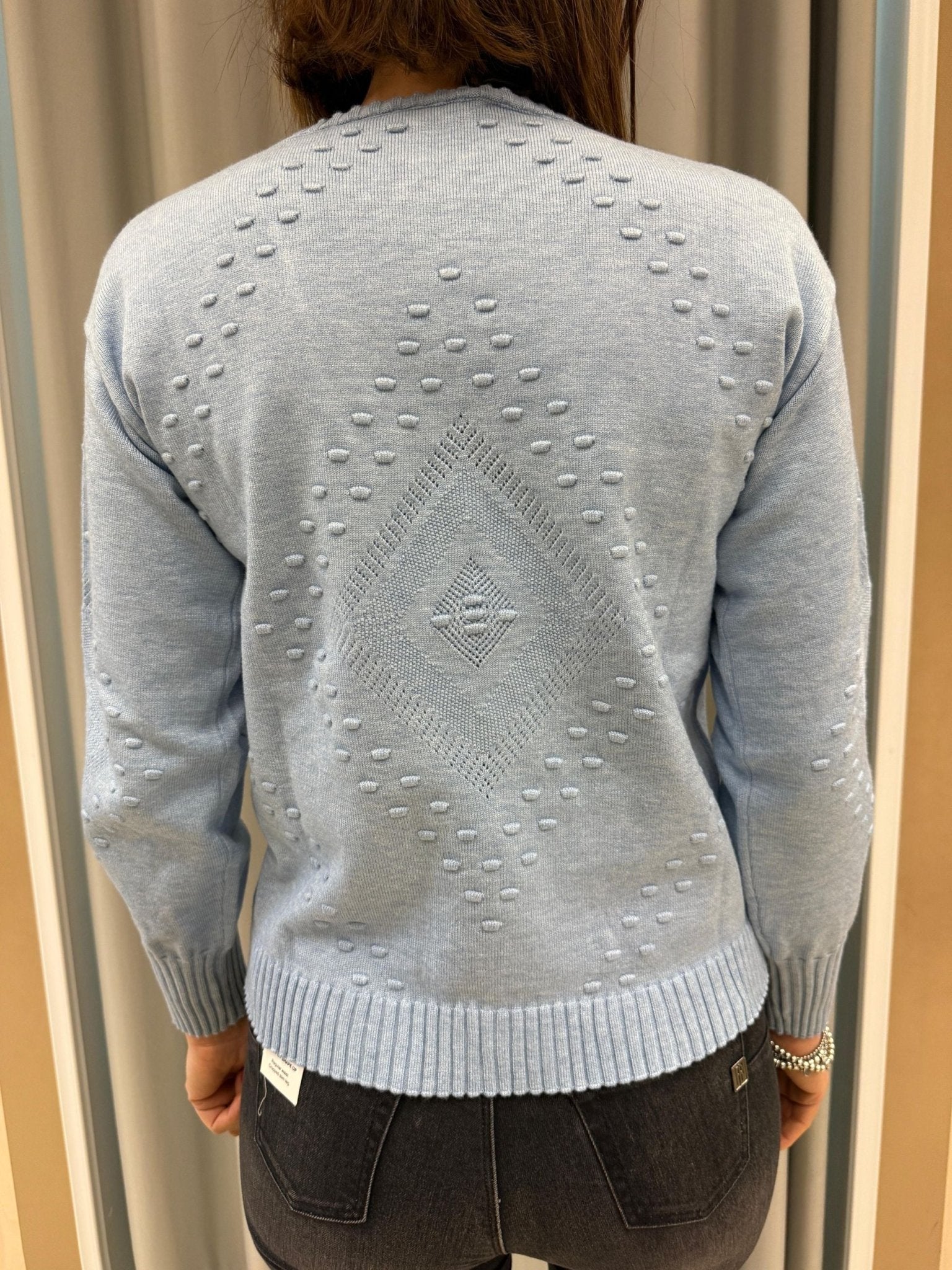 Maglia girocollo lavorazione rombo Donna - LOLITA - LO25389W - World Fashion