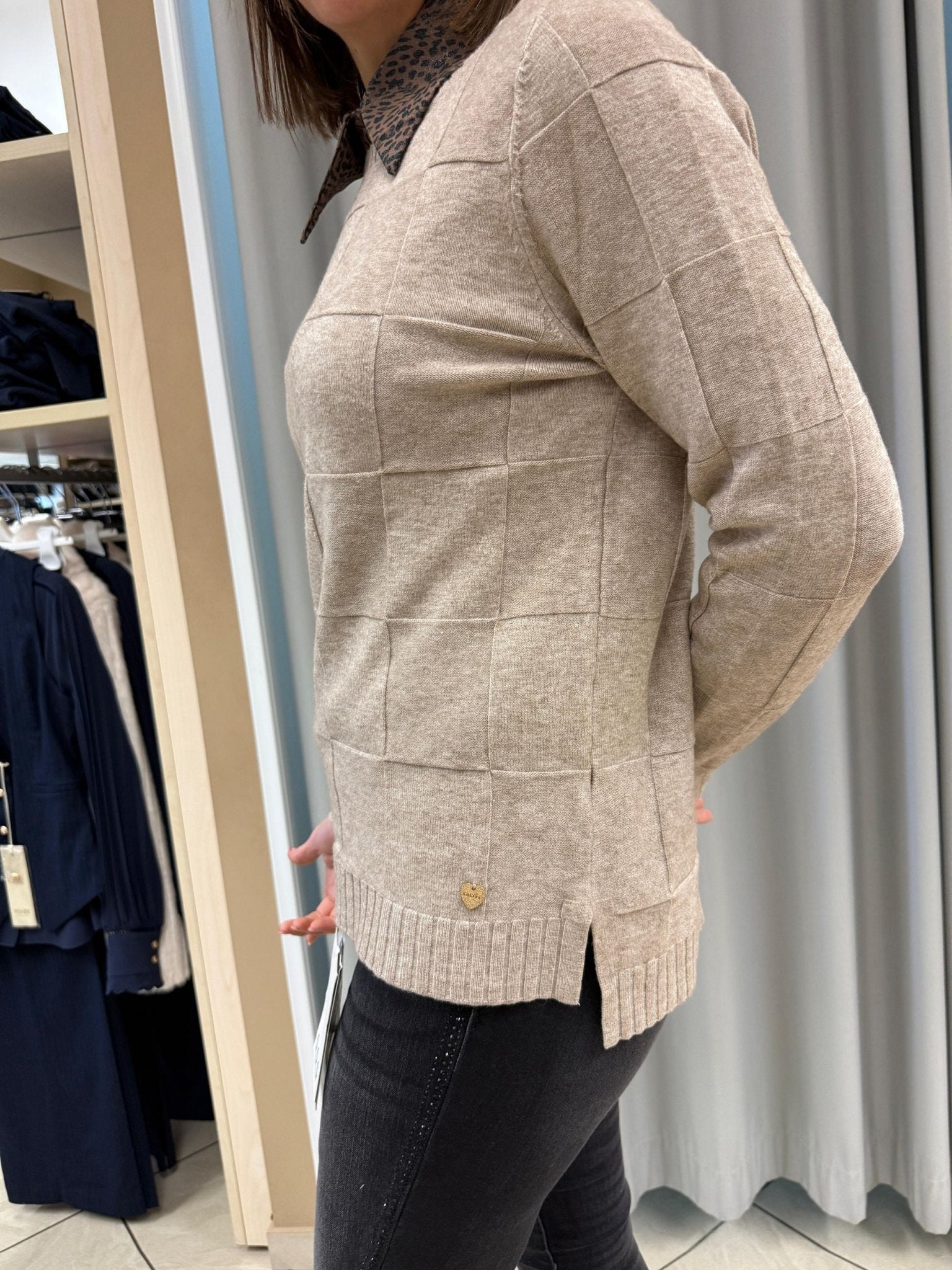 Maglia girocollo motivo quadri Donna - LOLITA - LO25357W - World Fashion