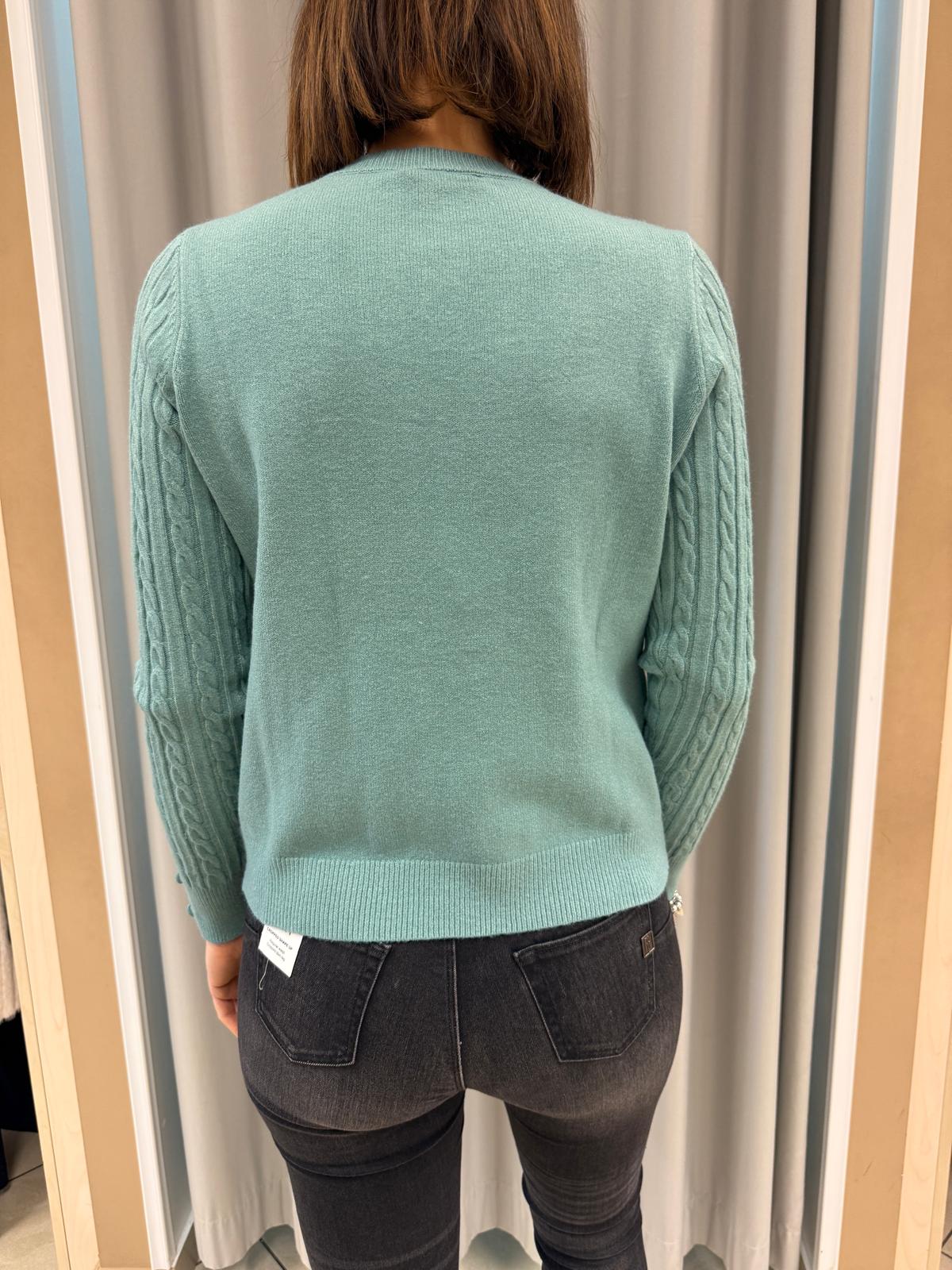 Maglia girocollo trecce bottoni polsi Donna - LOLITA - LO25364W - World Fashion