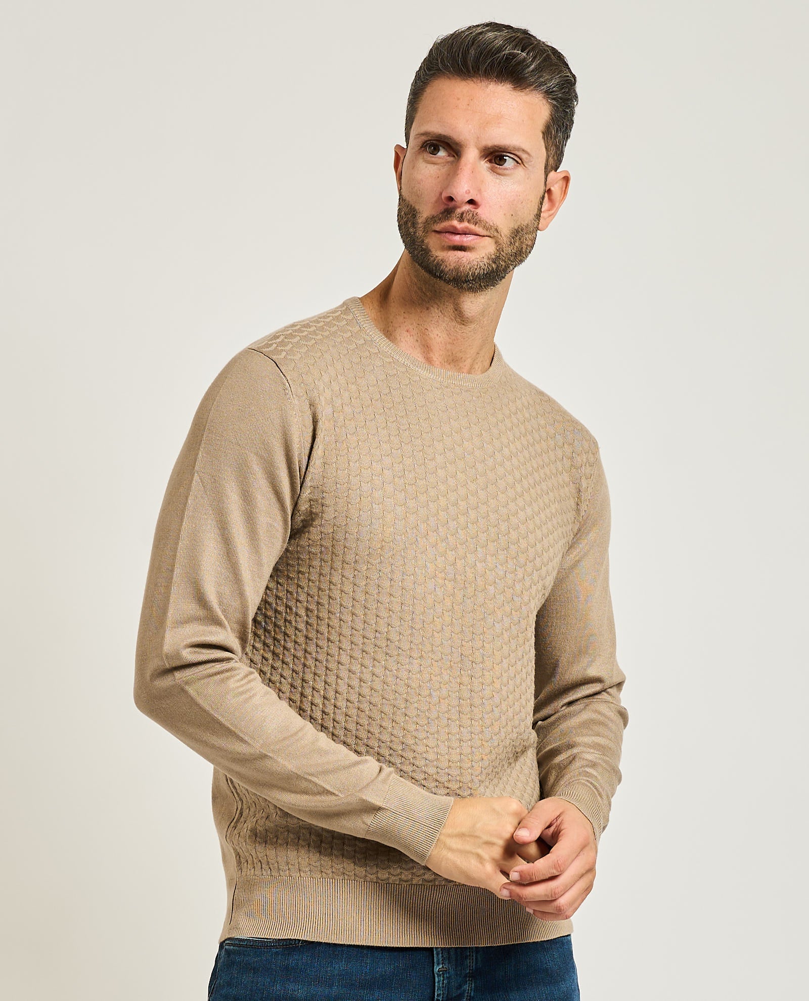 Maglia girocollo. Uomo - Yes Zee - M824MF00 - World Fashion