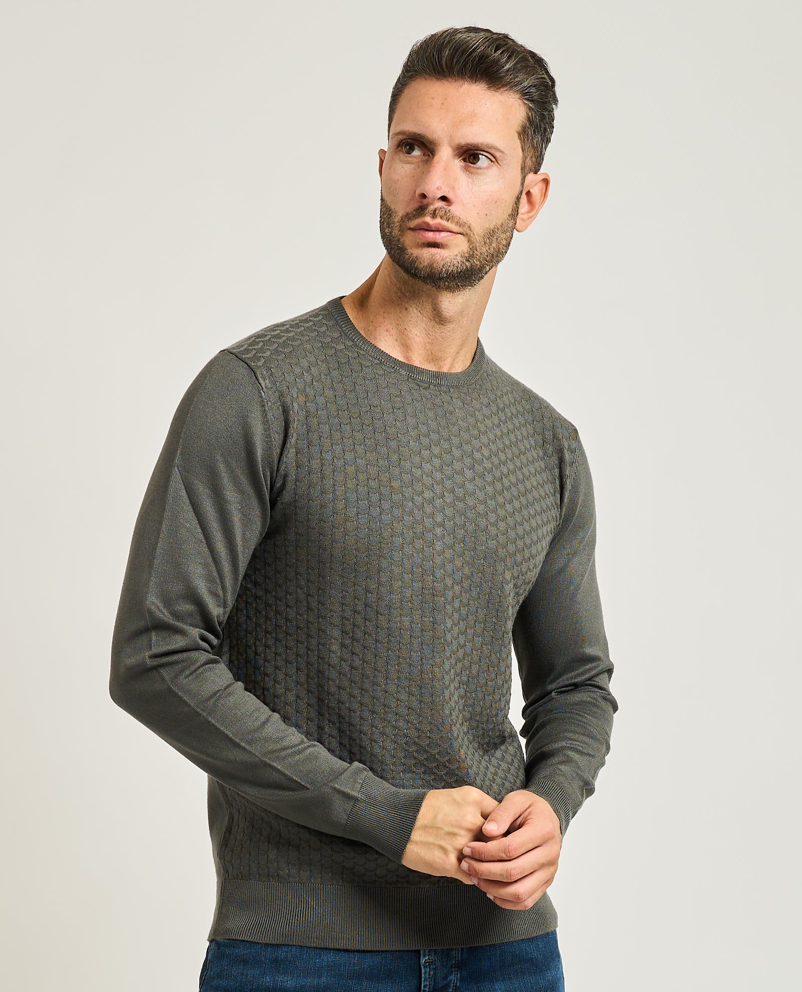 Maglia girocollo. Uomo - Yes Zee - M824MF00 - World Fashion