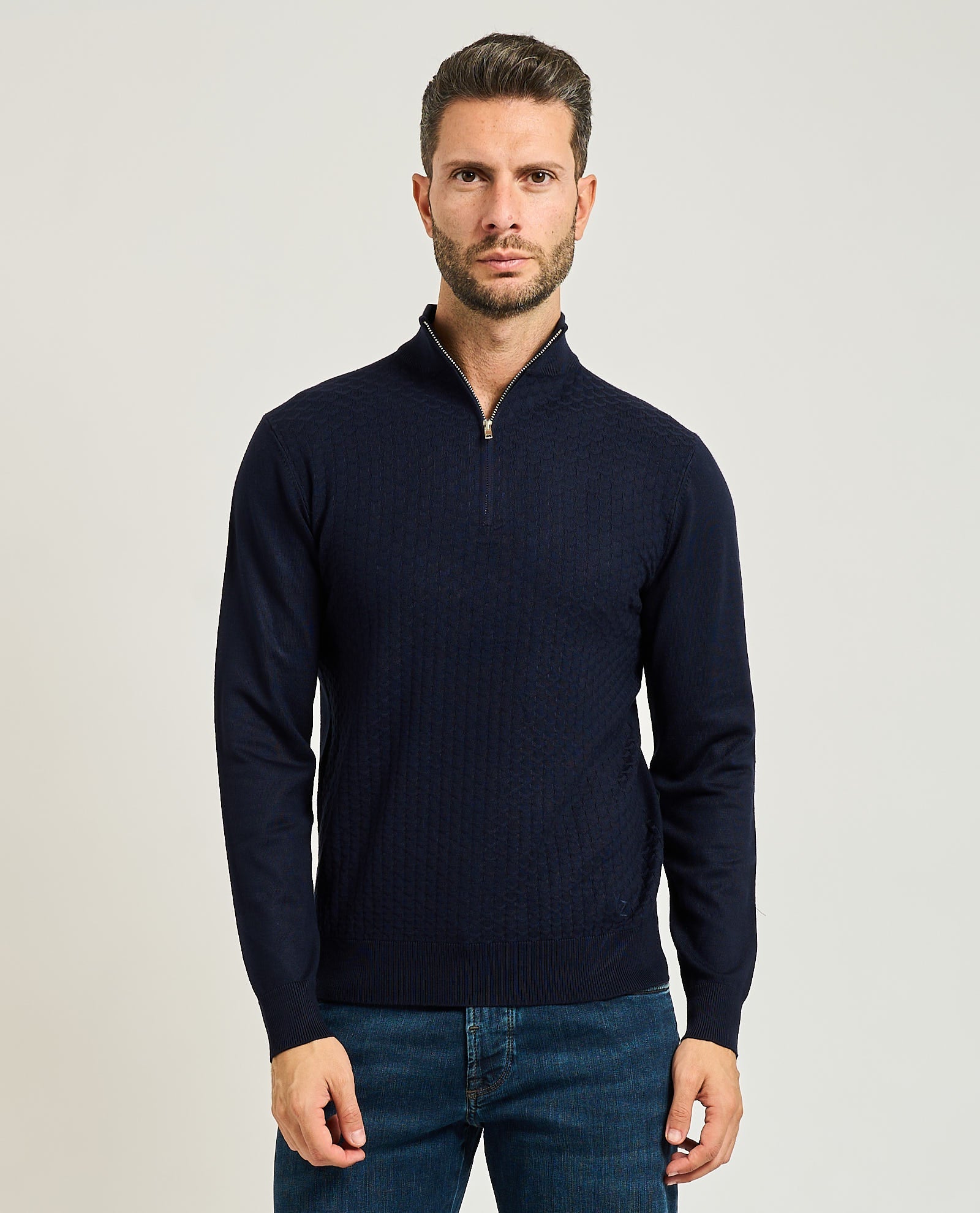 Maglia Lupetto, Mezza Zip Uomo - Yes Zee - World Fashion