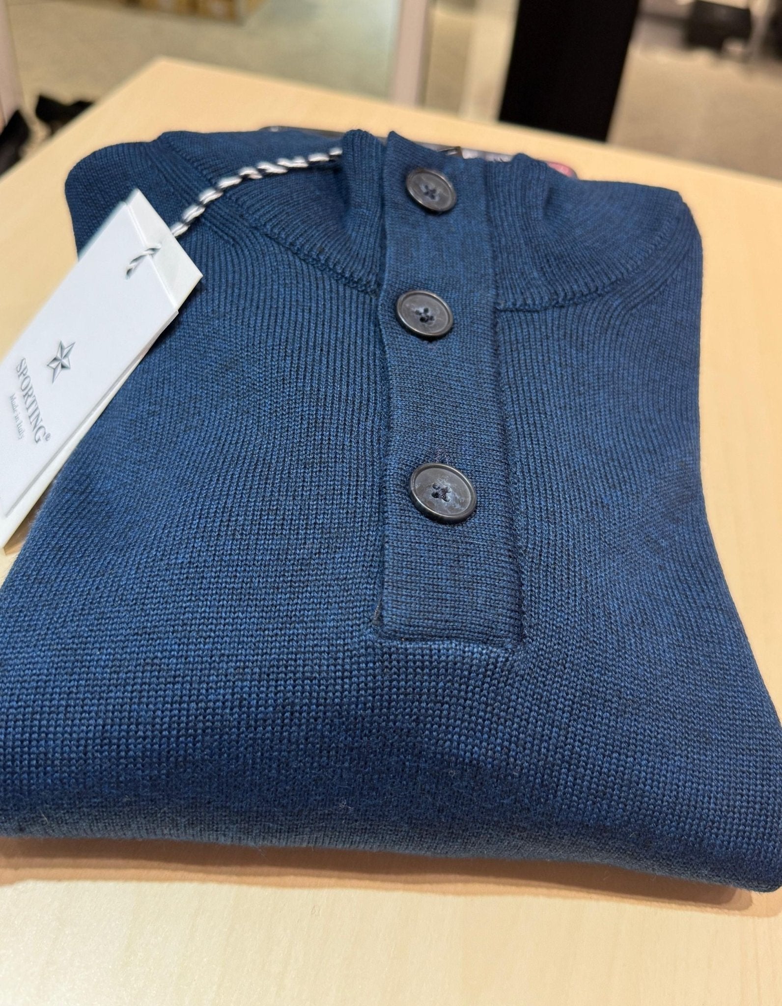 Maglia Lupetto zip e bottoni Uomo - SPORTING MARE - 3430/40ZB - World Fashion