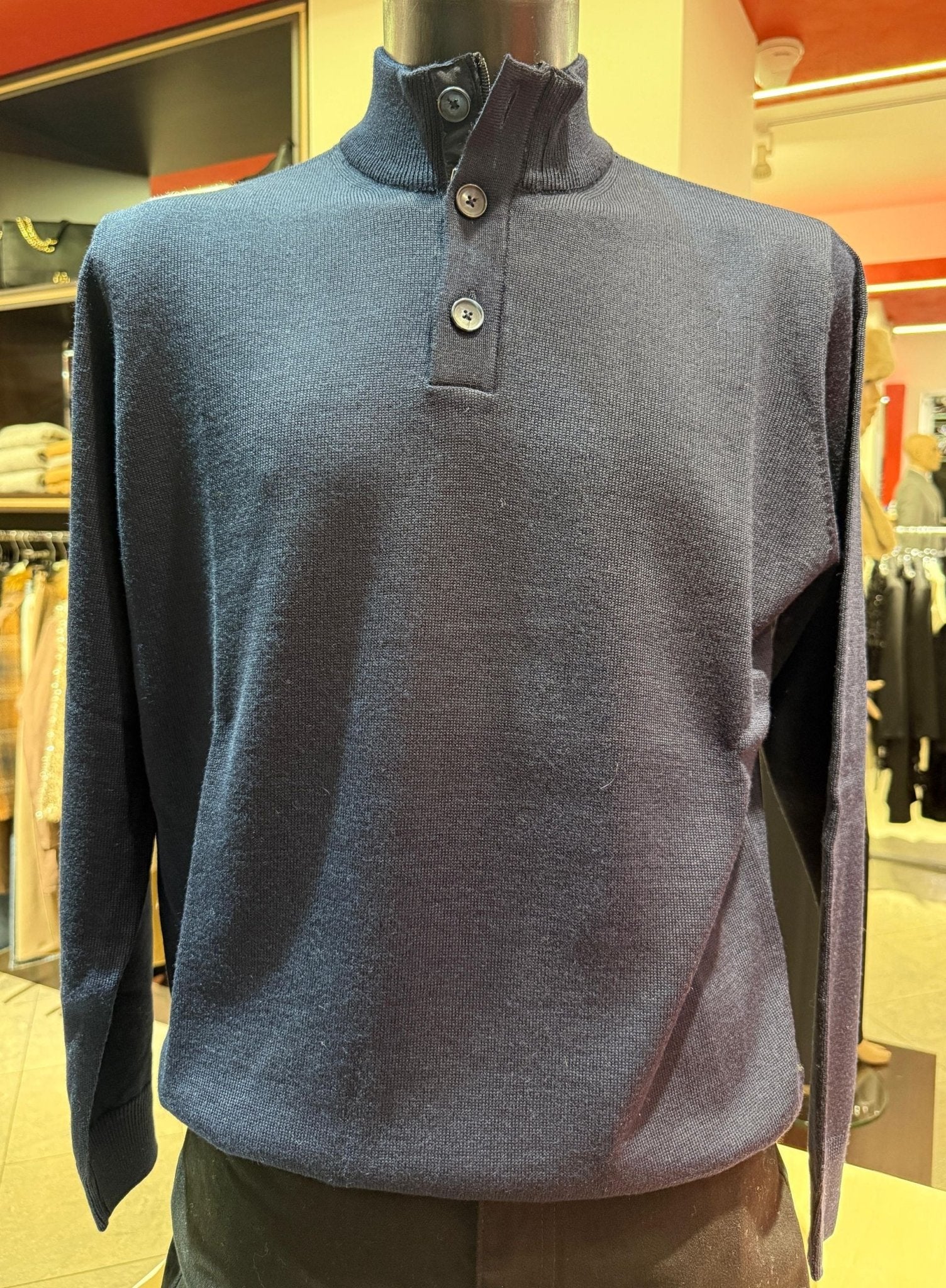 Maglia Lupetto zip e bottoni Uomo - SPORTING MARE - 3430/40ZB - World Fashion