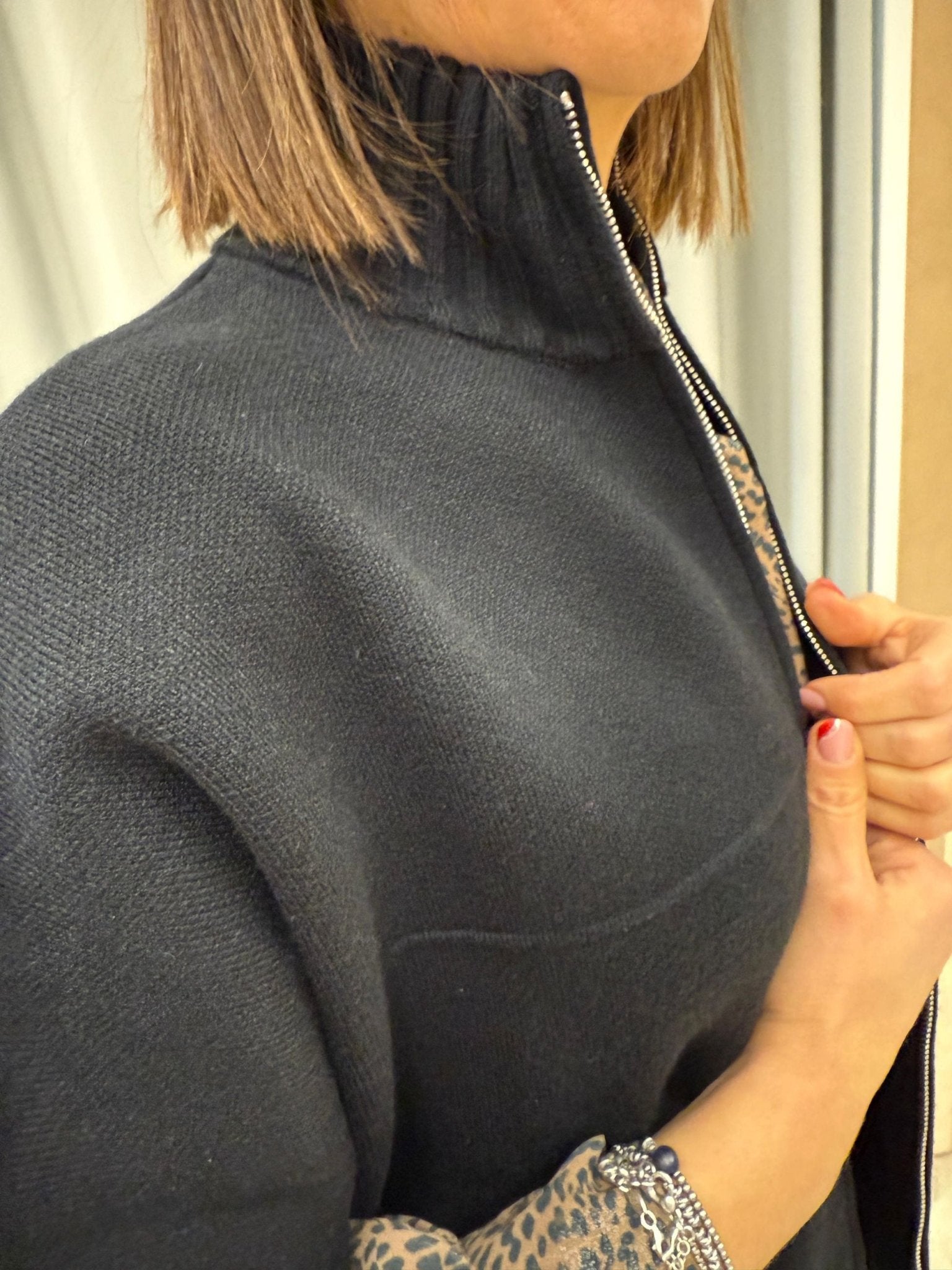 Maglia over con zip con manica 3/4 Donna - LOLITA - LO25369W - World Fashion