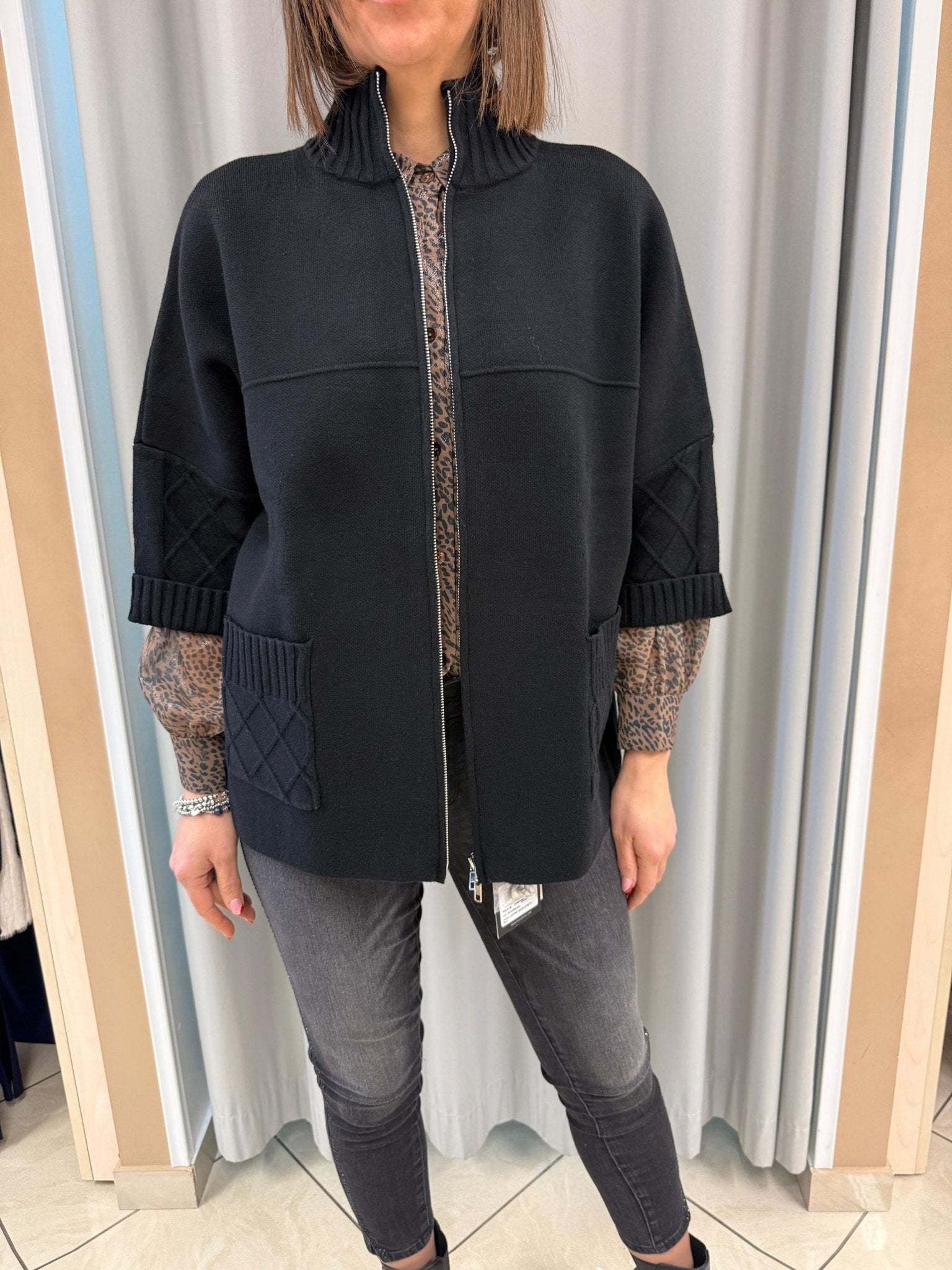 Maglia over con zip con manica 3/4 Donna - LOLITA - LO25369W - World Fashion