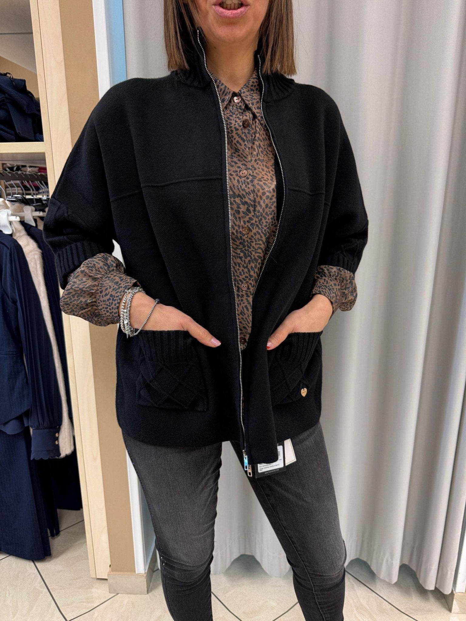 Maglia over con zip con manica 3/4 Donna - LOLITA - LO25369W - World Fashion