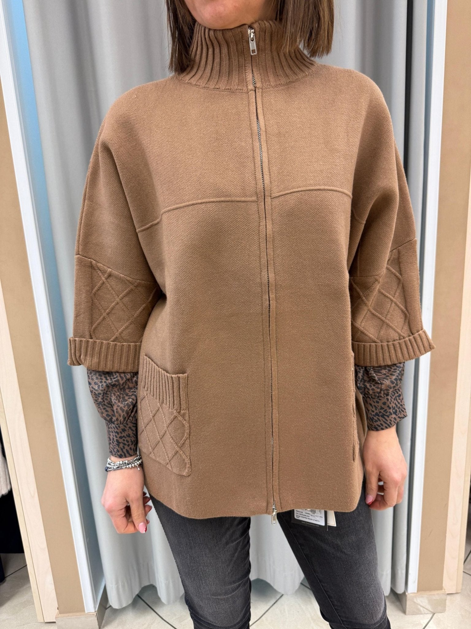 Maglia over con zip con manica 3/4 Donna - LOLITA - LO25369W - World Fashion