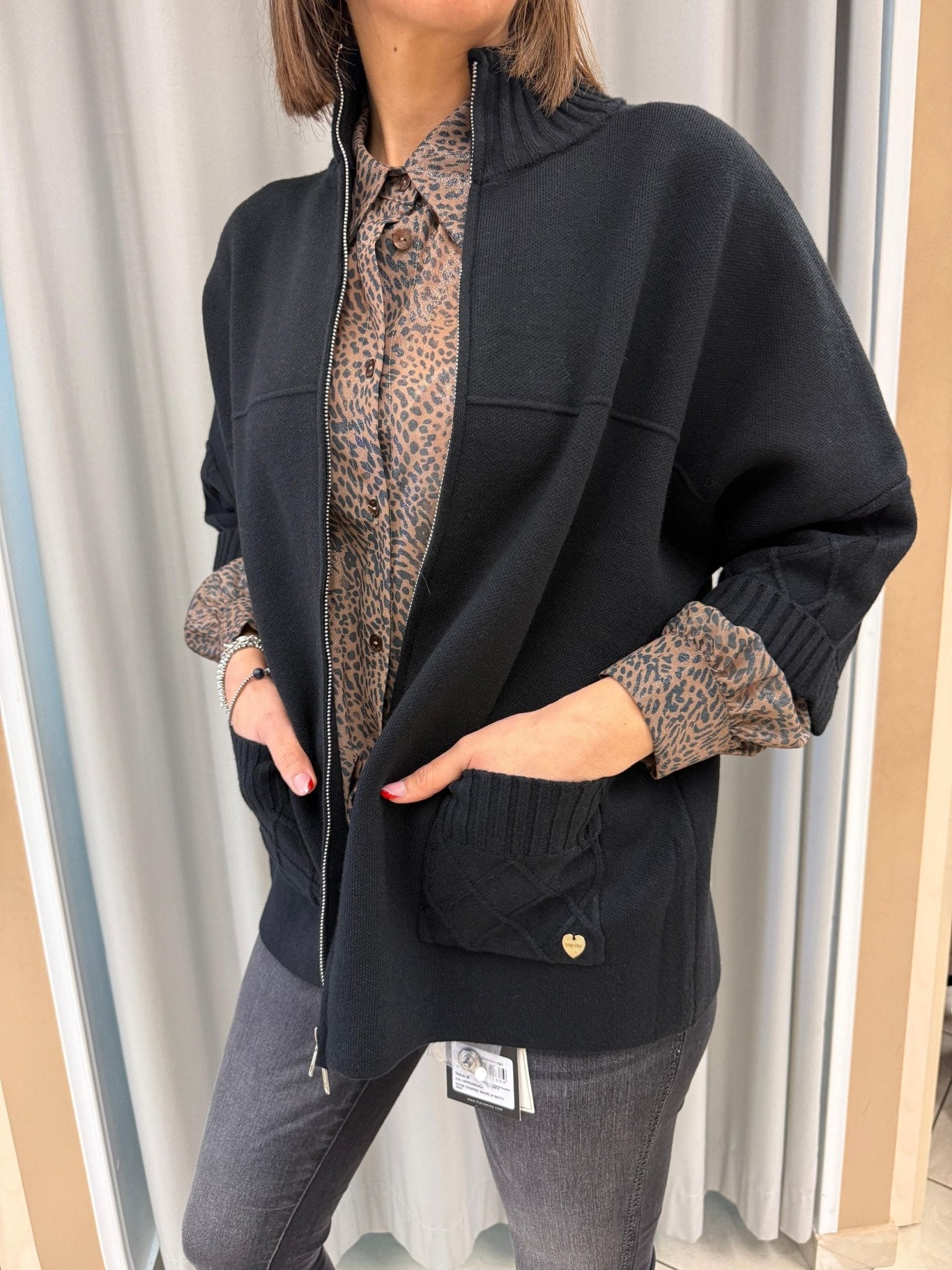 Maglia over con zip con manica 3/4 Donna - LOLITA - LO25369W - World Fashion