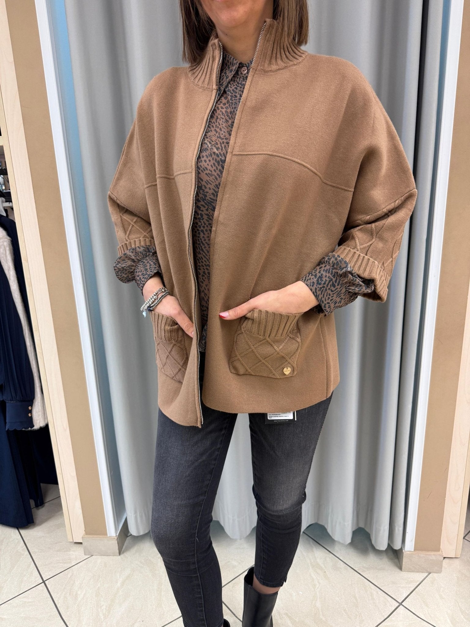 Maglia over con zip con manica 3/4 Donna - LOLITA - LO25369W - World Fashion