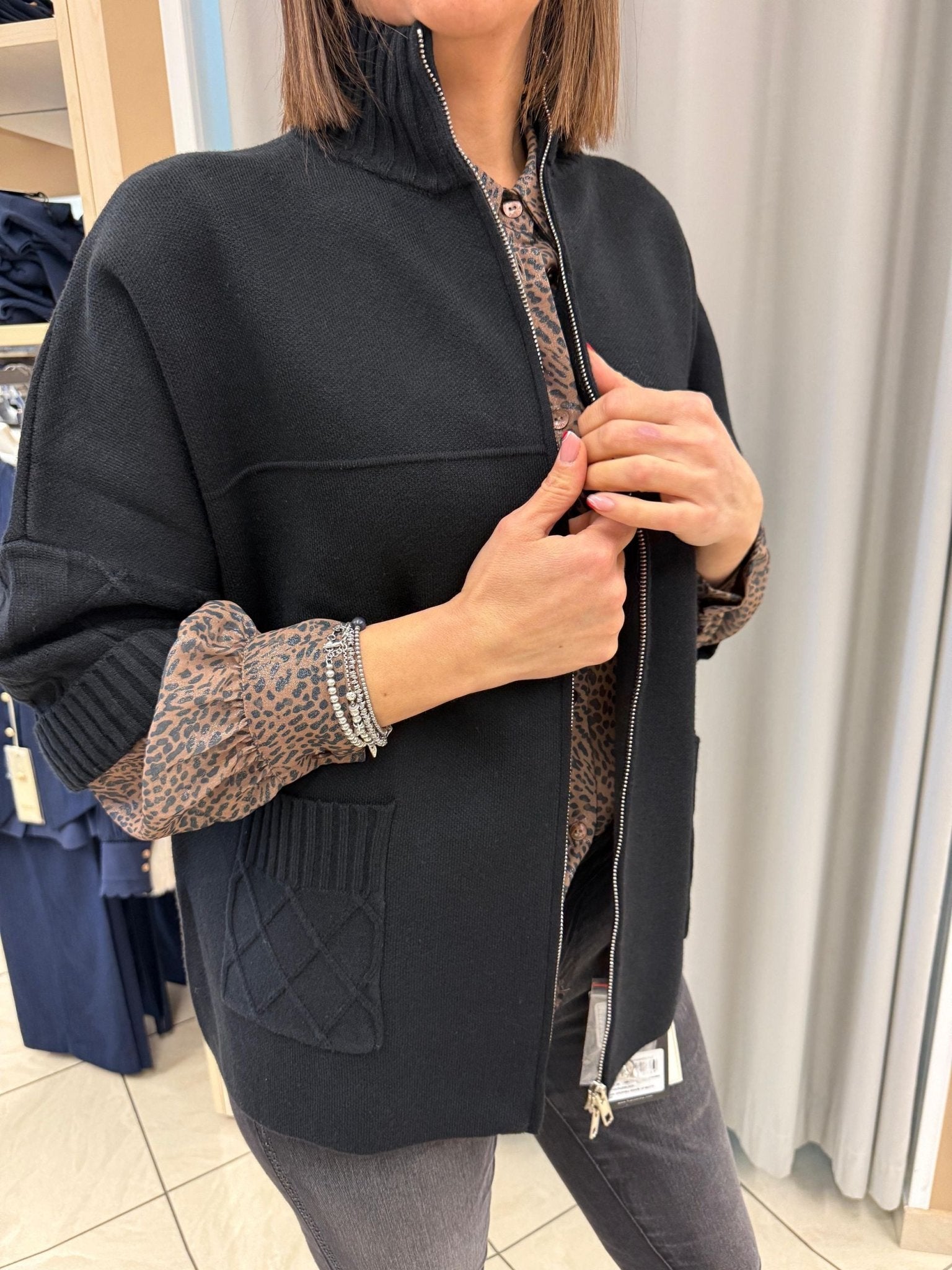 Maglia over con zip con manica 3/4 Donna - LOLITA - LO25369W - World Fashion