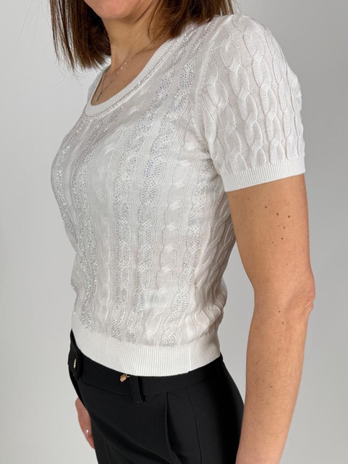 Maglia regular con punto treccia Donna - Fracomina - World Fashion