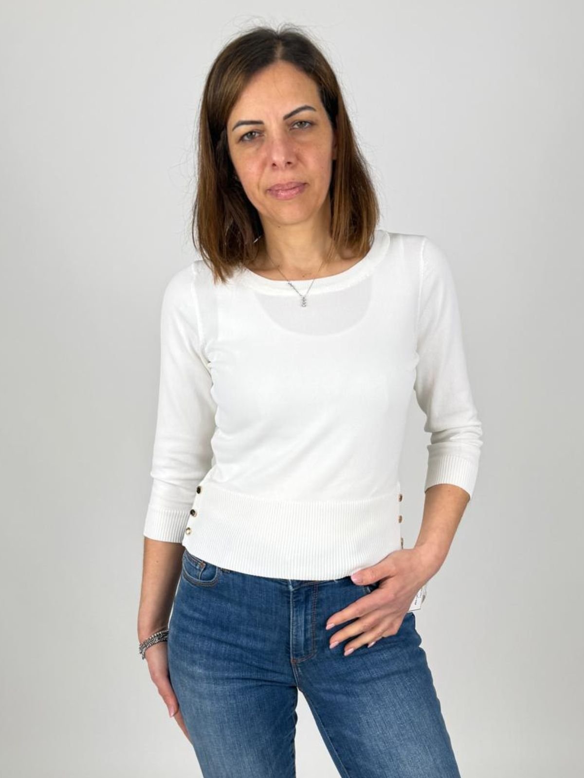 Maglia slim con scollo a barca Donna - Fracomina - World Fashion