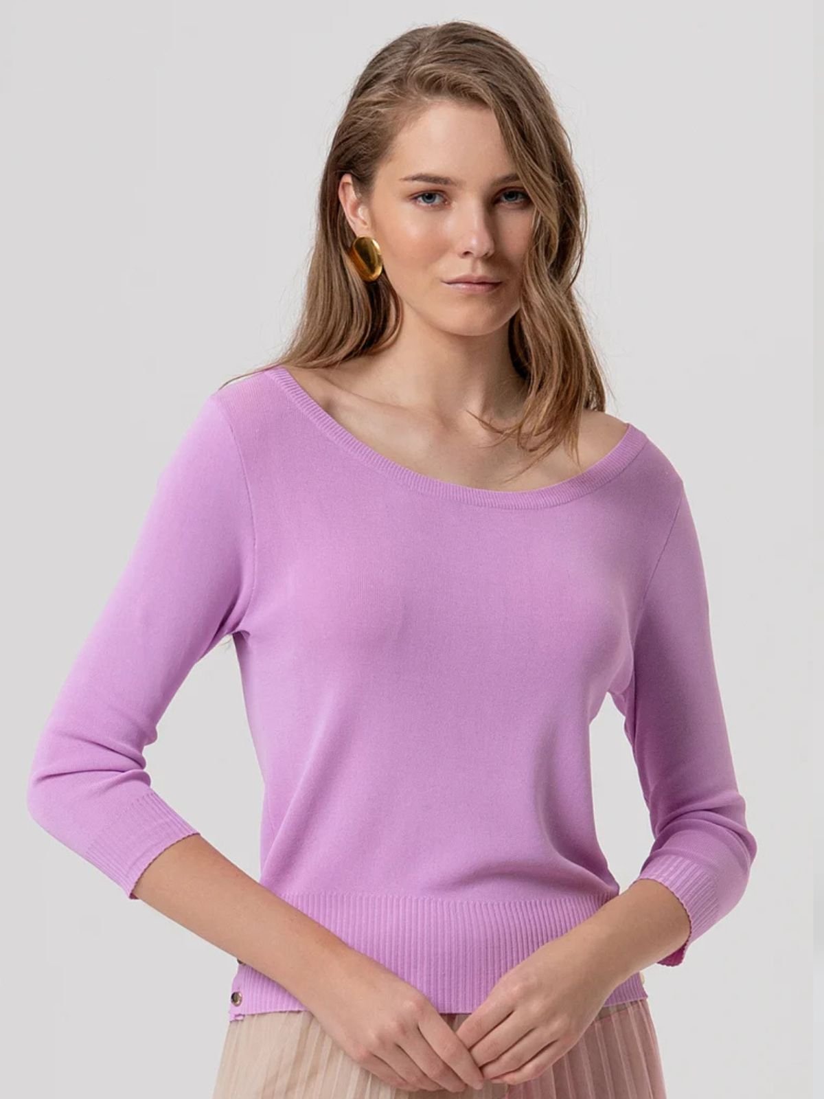 Maglia slim con scollo a barca Donna - Fracomina - World Fashion