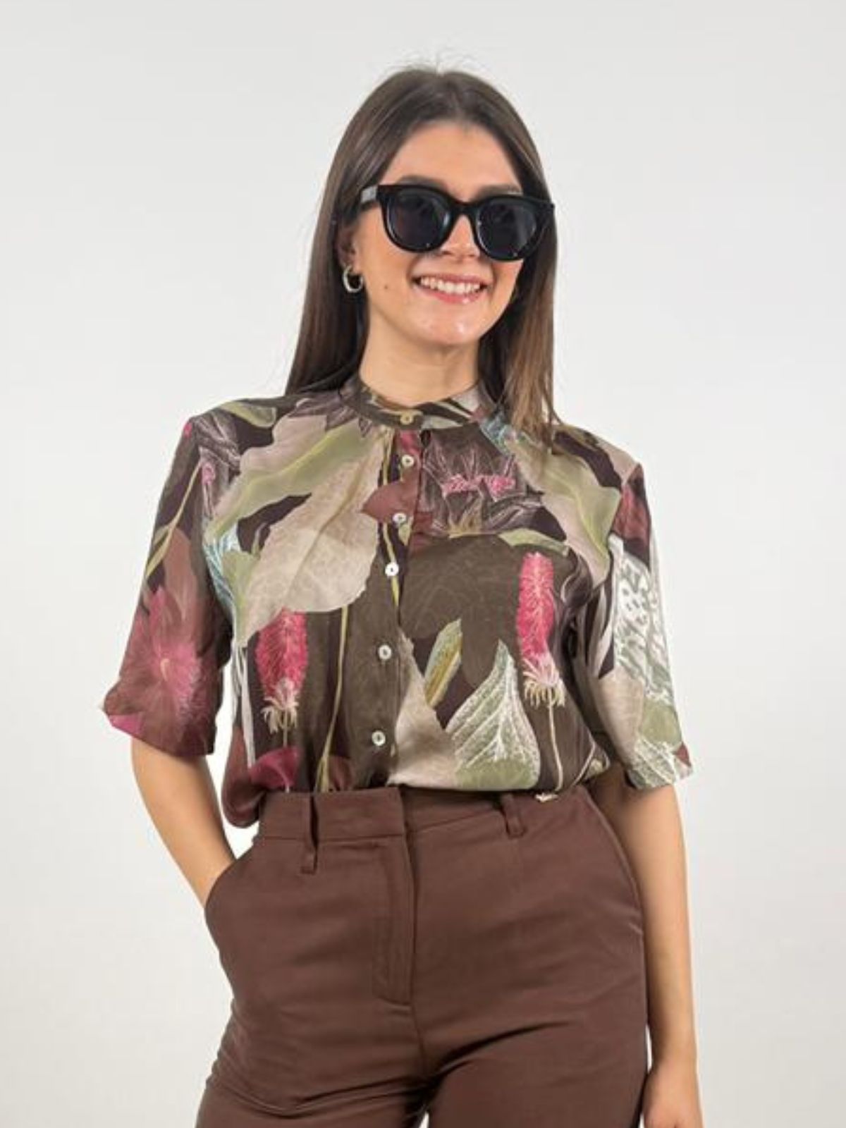 Markup - Camicia In Raso Stampa Giungla - Donna - World Fashion
