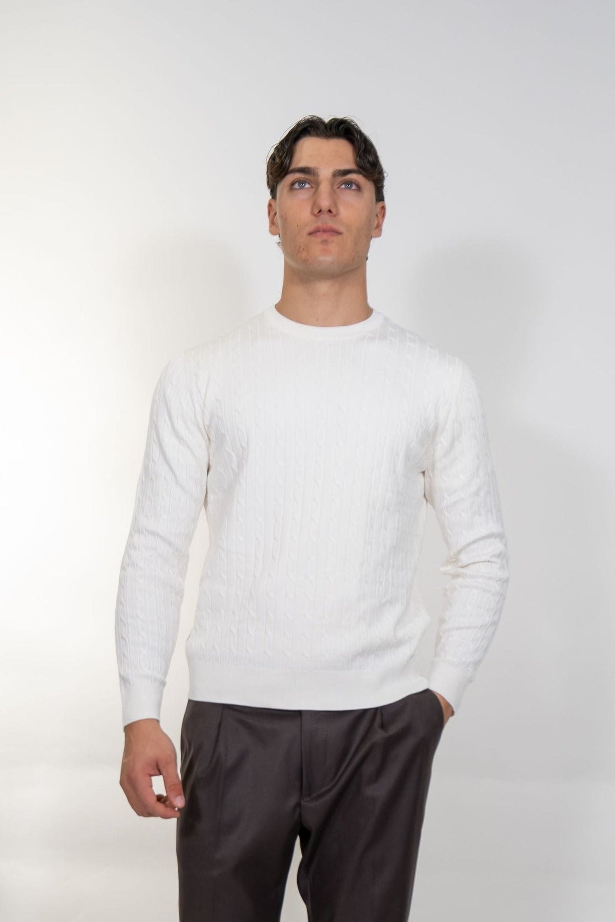 Markup - Maglia Girocollo F.12 Viscosa Trecce - Uomo - World Fashion