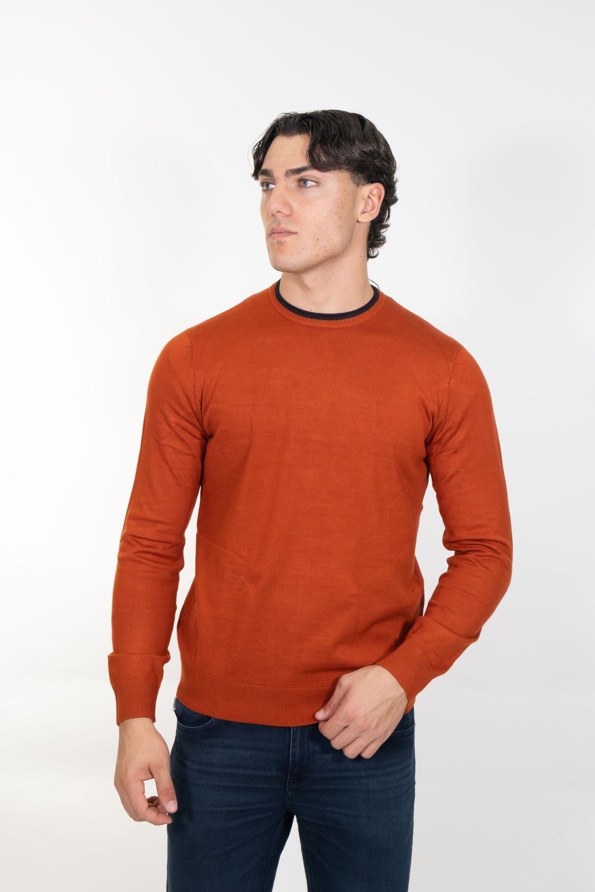 Markup - Maglia girocollo in misto viscosa con toppe - Uomo - World Fashion