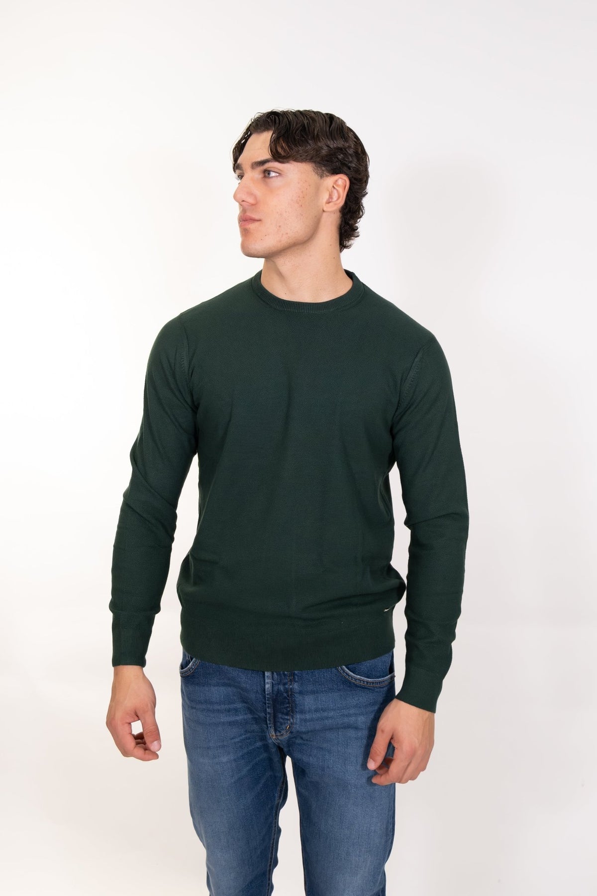 Markup - Maglia girocollo in misto viscosa punto riso - Uomo - World Fashion