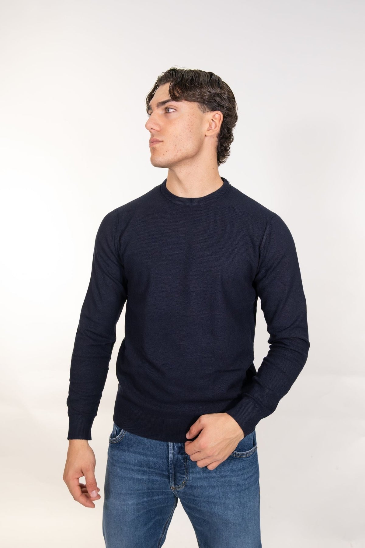 Markup - Maglia girocollo in misto viscosa punto riso - Uomo - World Fashion