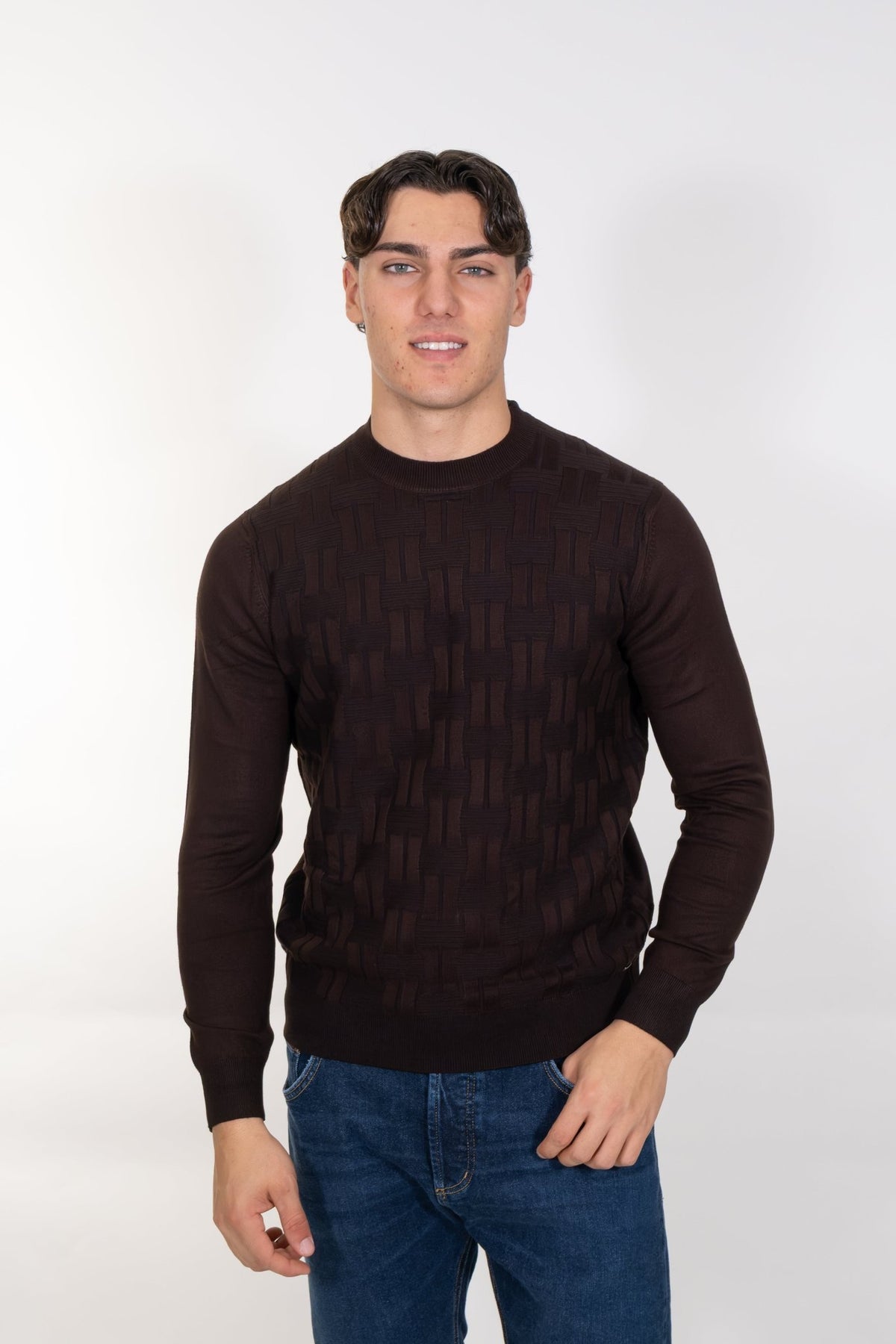Markup - Maglia girocollo in viscosa punto vanisè - Uomo - World Fashion