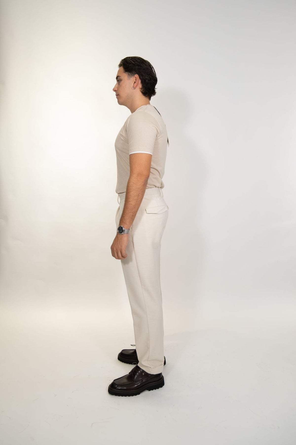 Markup - Pantalone con pince in flanella pettinata - Uomo - World Fashion