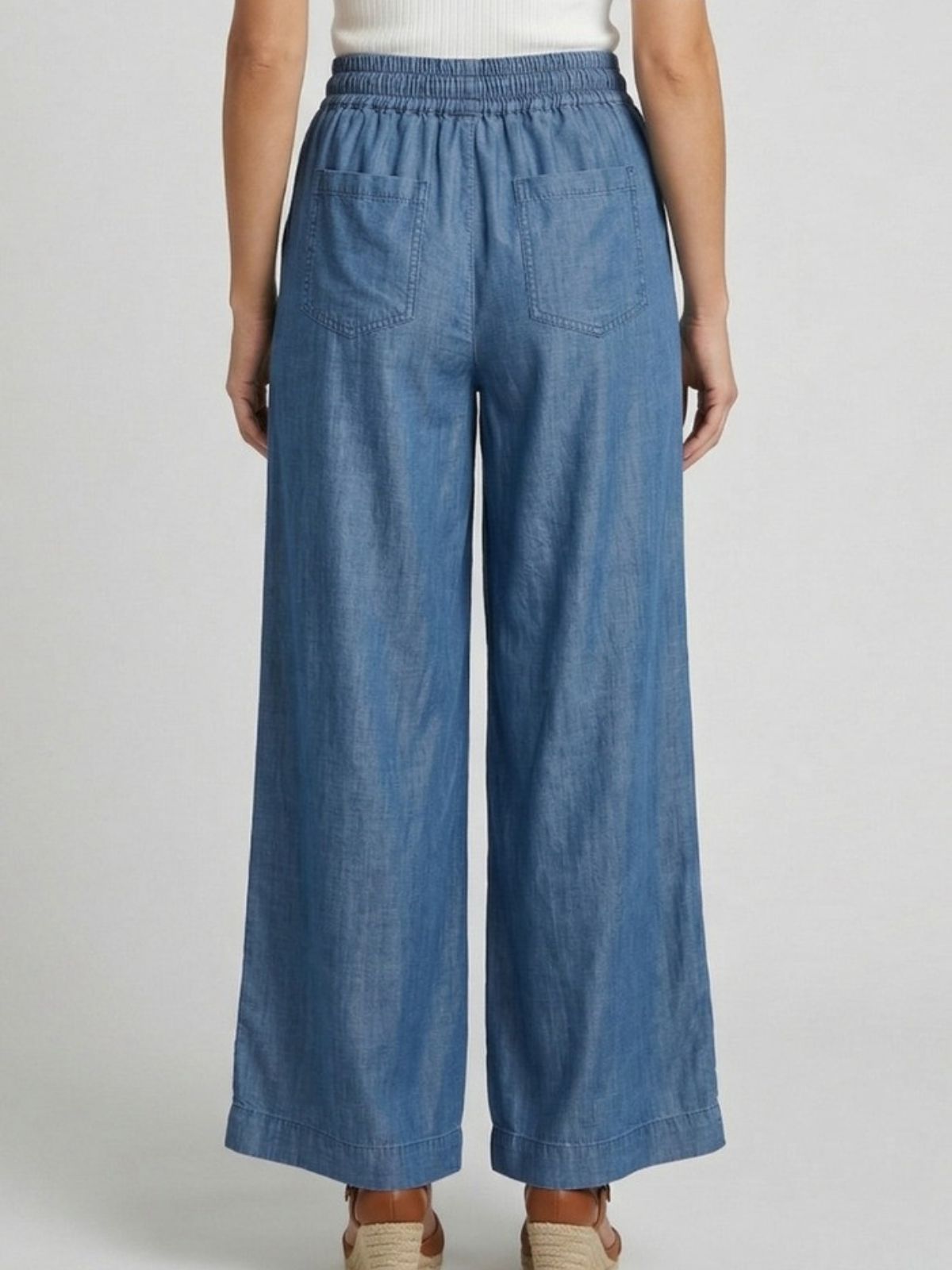 Markup - Pantapalazzo con coulisse effetto denim - Donna - World Fashion