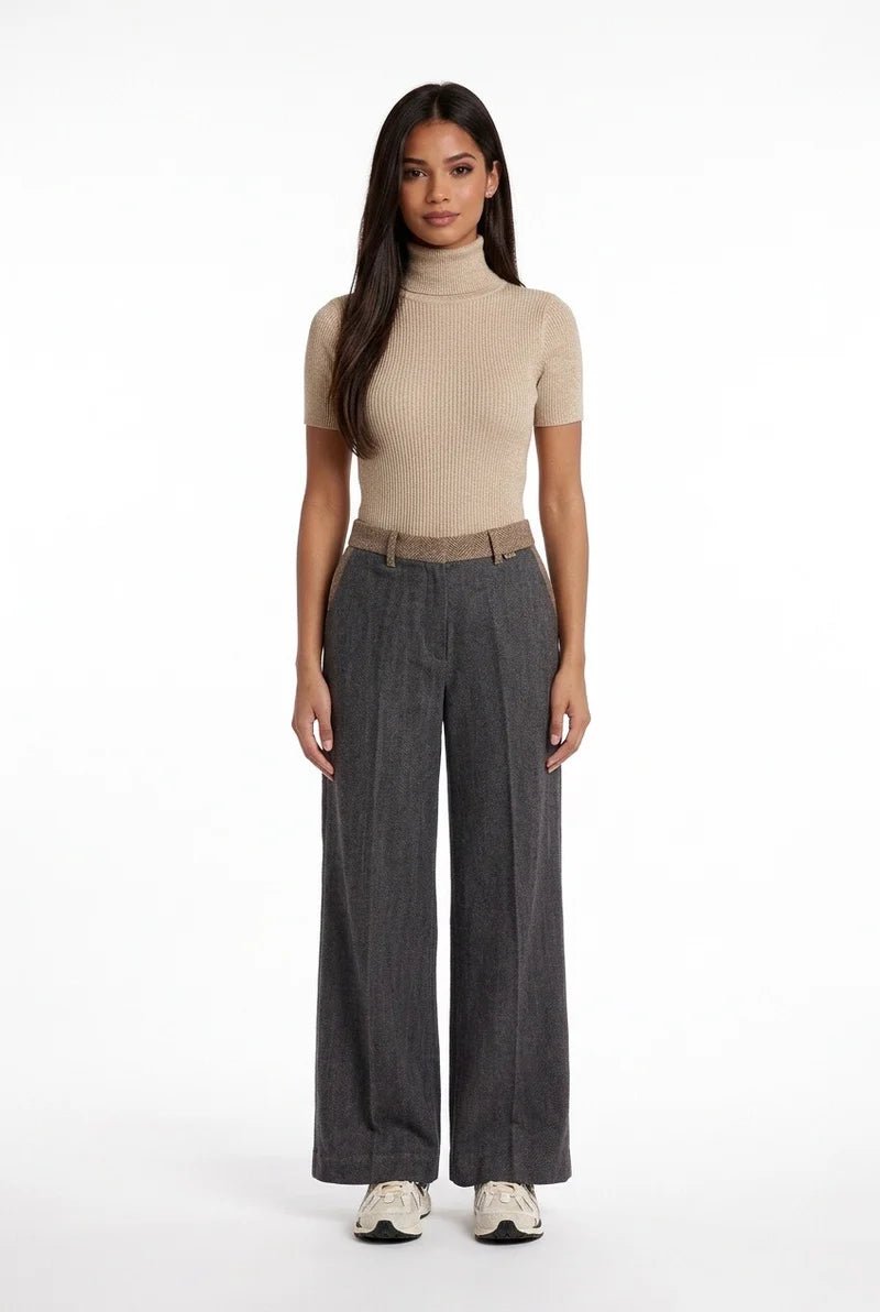 Markup - Pantapalazzo Denim Tess.Spigat - Donna - World Fashion