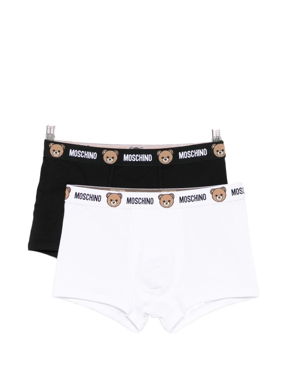 Moschino - Box Moschino composto da 2 pezzi bianco e nero fascia elastica logata - Uomo - World Fashion