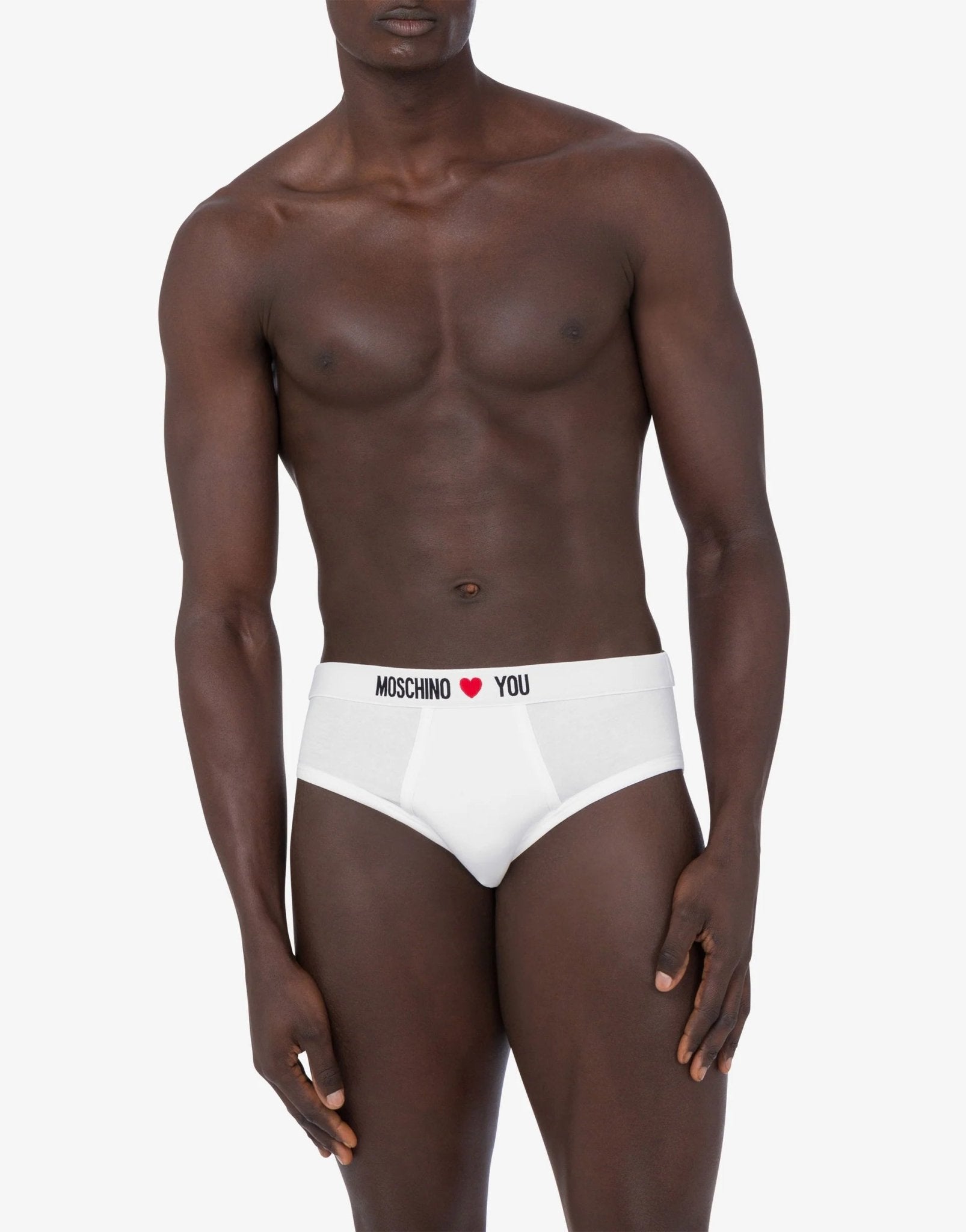 Moschino - Set di 2 slip in jersey di cotone stretch con elastico personalizzato - Uomo - World Fashion