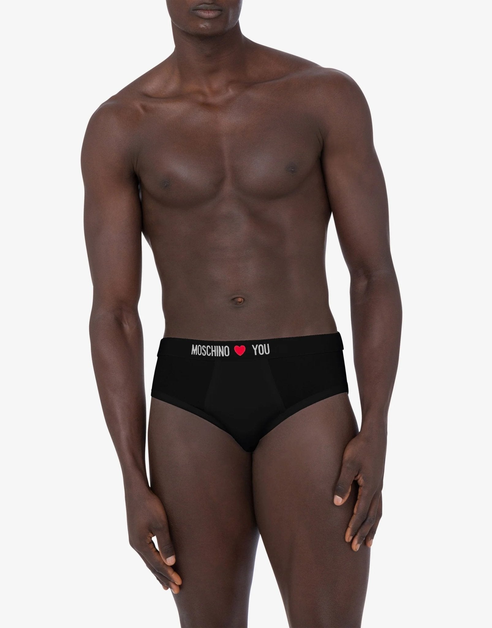 Moschino - Set di 2 slip in jersey di cotone stretch con elastico personalizzato - Uomo - World Fashion