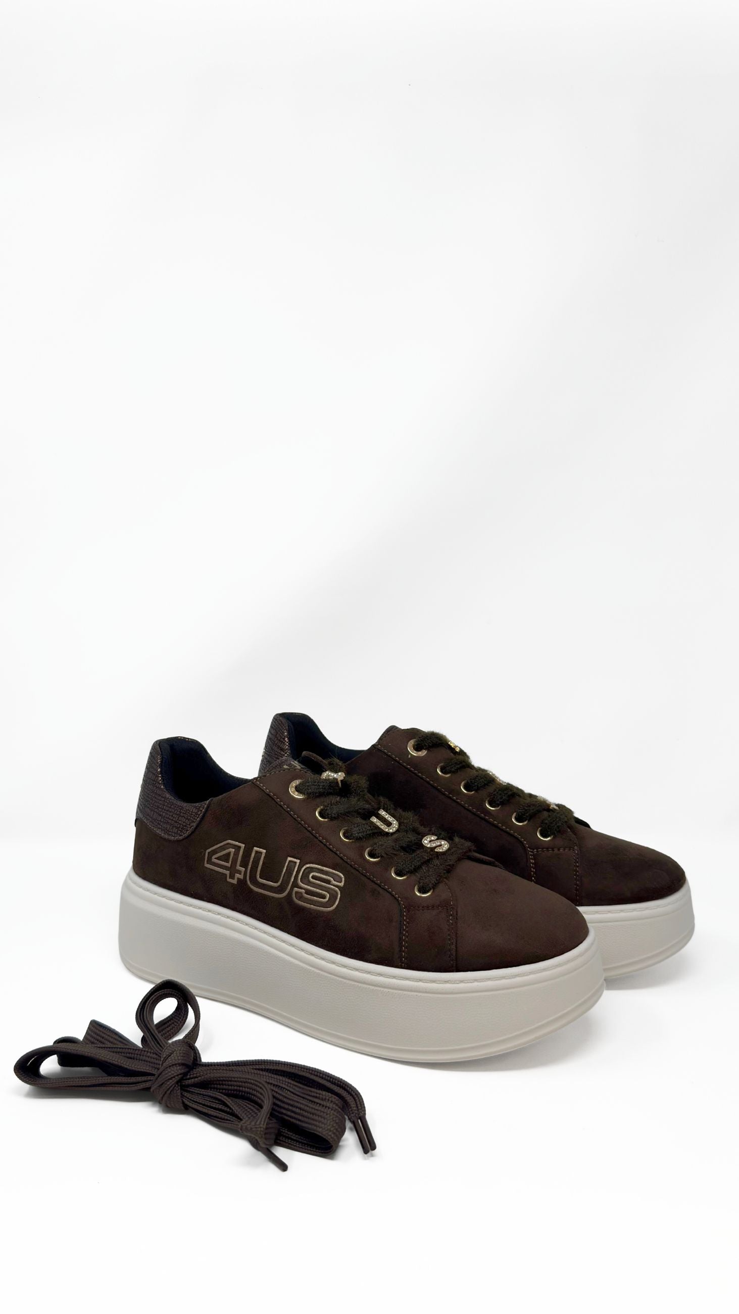 4US Paciotti - Sneakers Platform con Dettagli Effetto Rettile - Donna