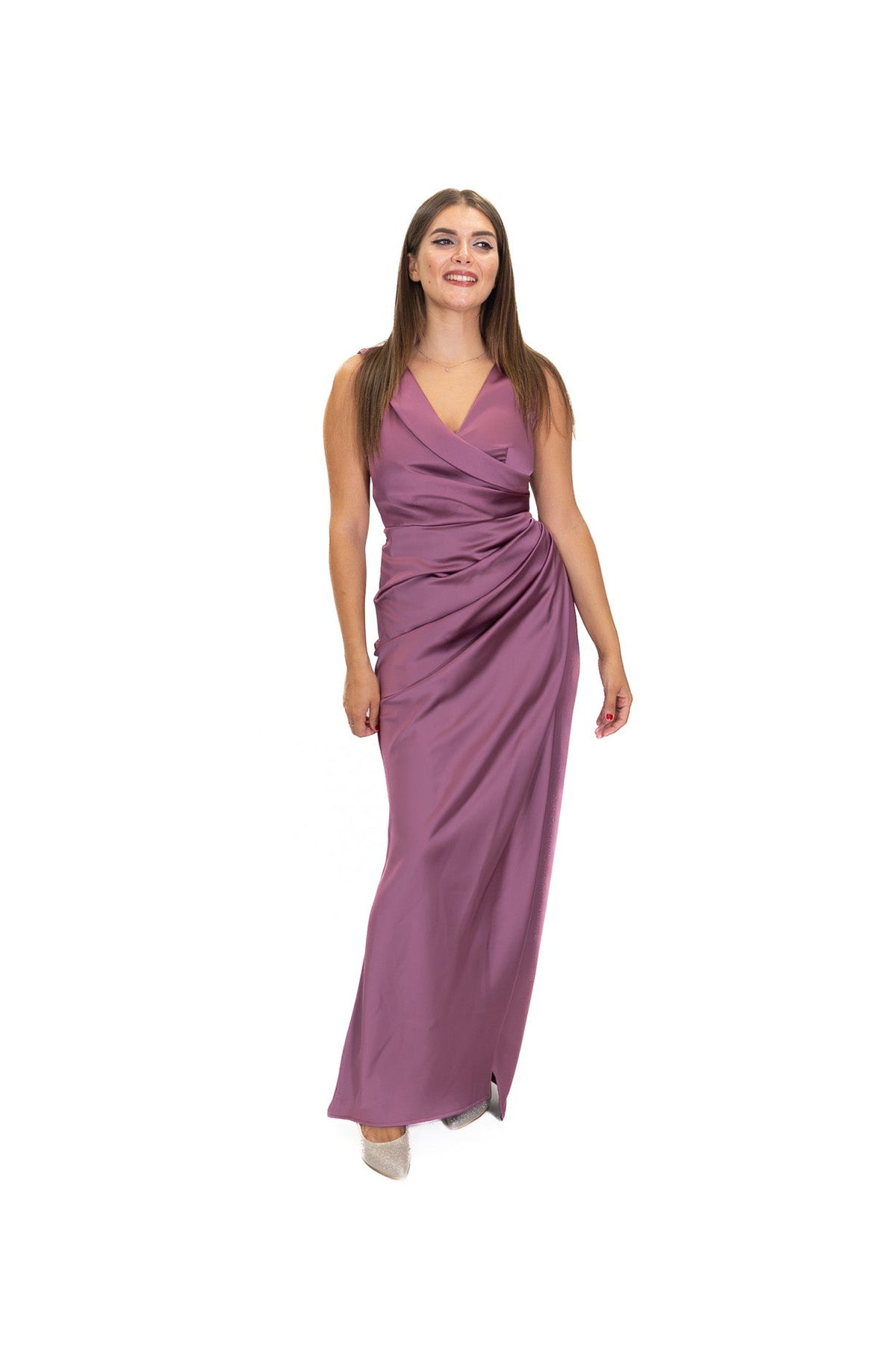Rinascimento - Abito lungo con drappeggio asimmetrico - Donna