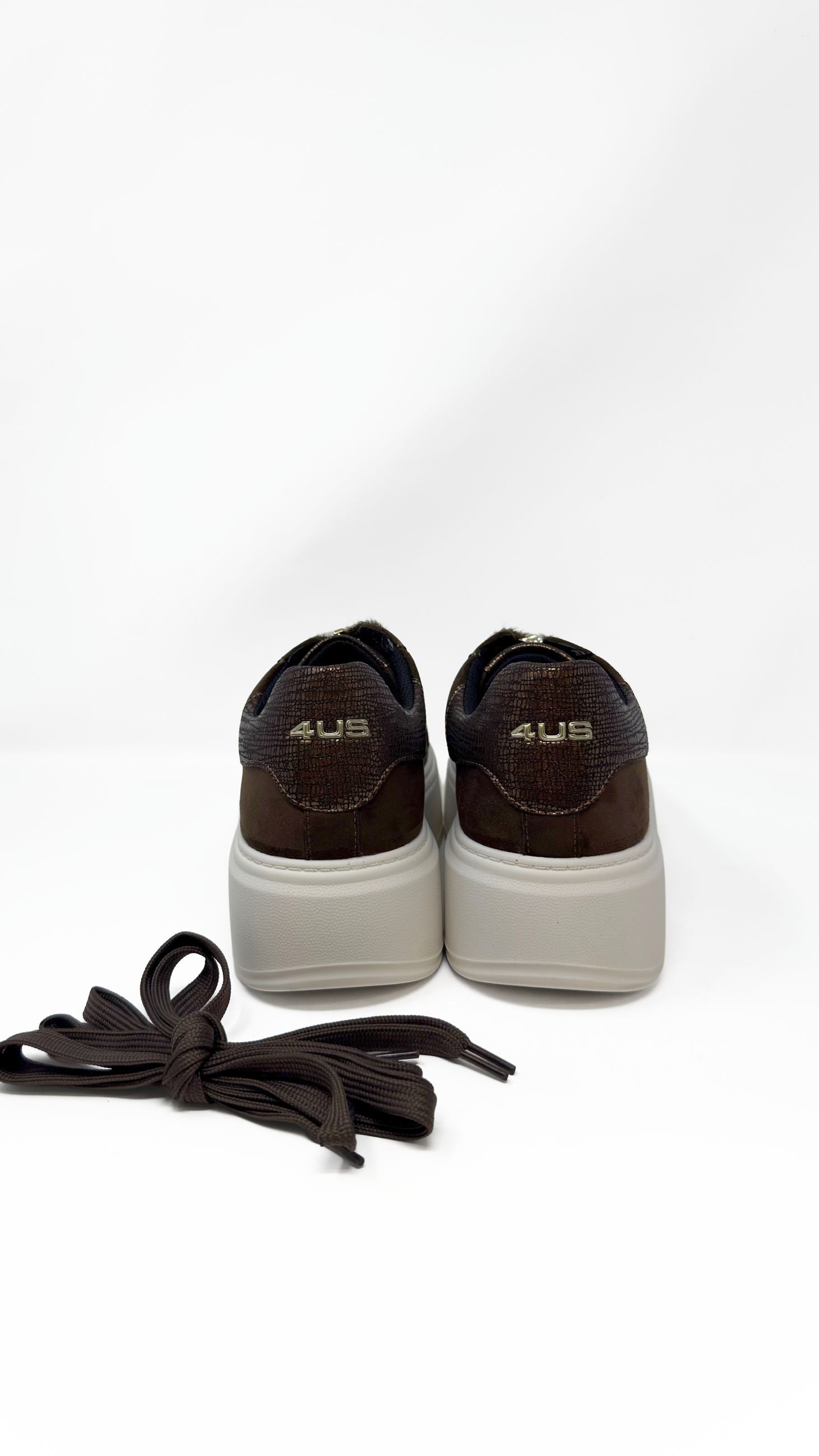 4US Paciotti - Sneakers Platform con Dettagli Effetto Rettile - Donna