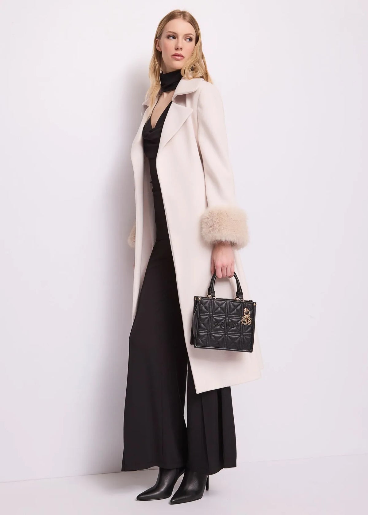 Gaudì - Cappotto Con Polsi In Finta Pelliccia M-L - Donna