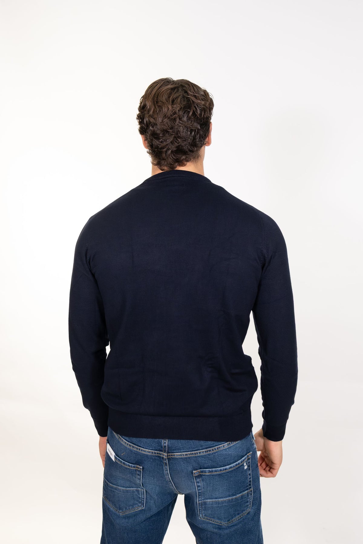 Markup - Maglia girocollo in misto viscosa punto riso - Uomo