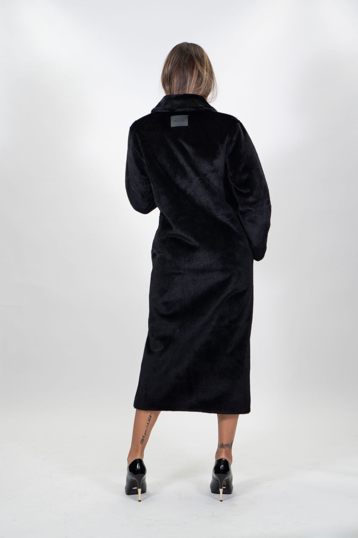 Yes Zee - Cappotto in ecopelle ed ecopelliccia reversibile - Donna