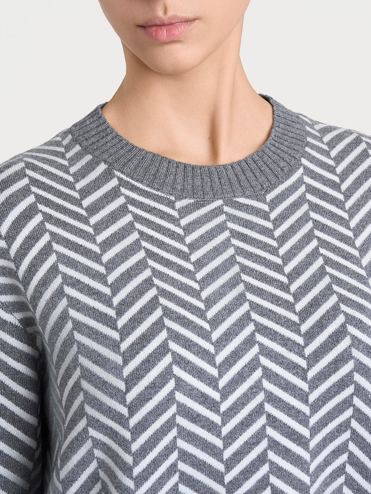 Ragno - Maglia girocollo con fantasia spigata in Super Soft - Donna