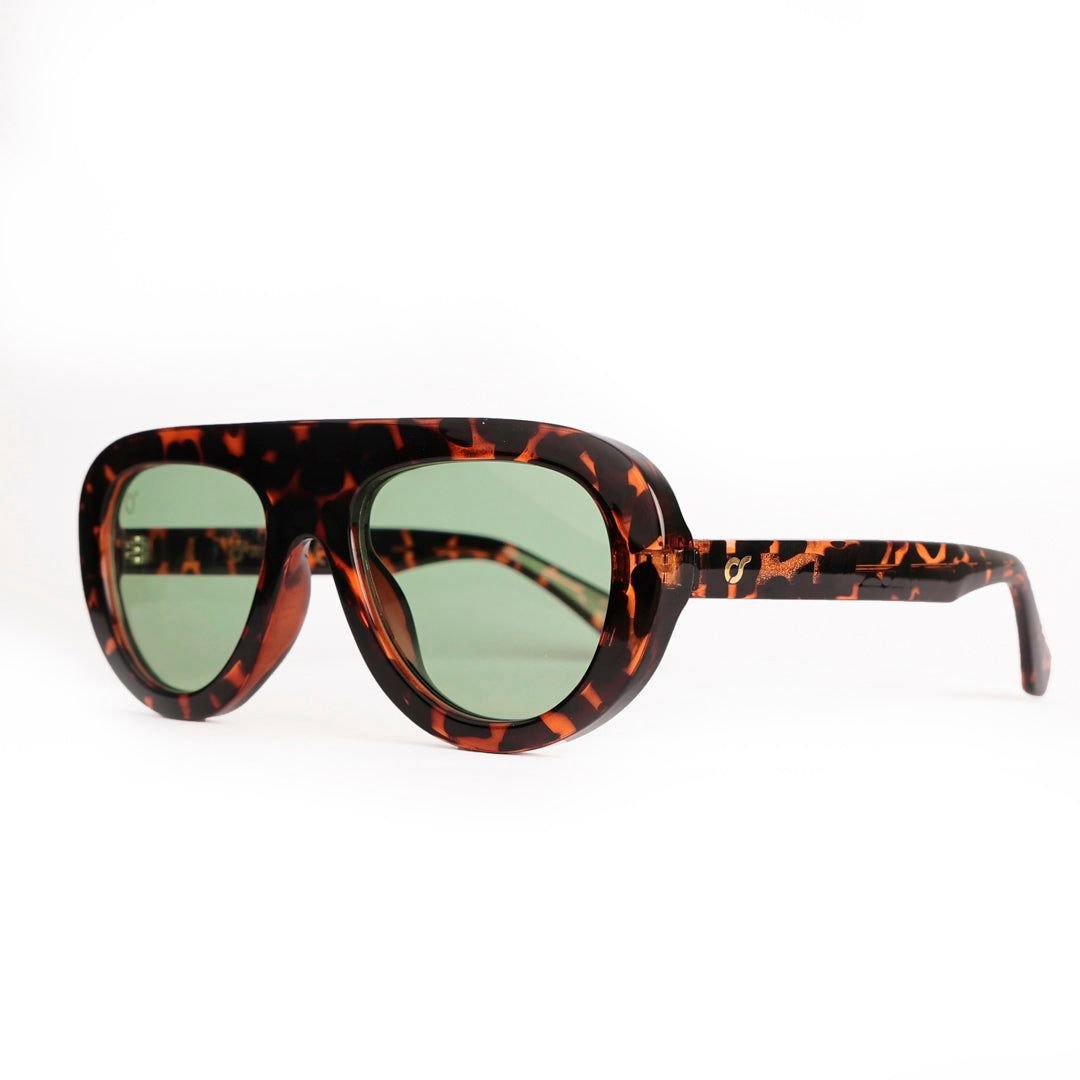 Os Sunglasses - Occhiali da sole Lima Tartarugato Verde - Unisex adulto - World Fashion